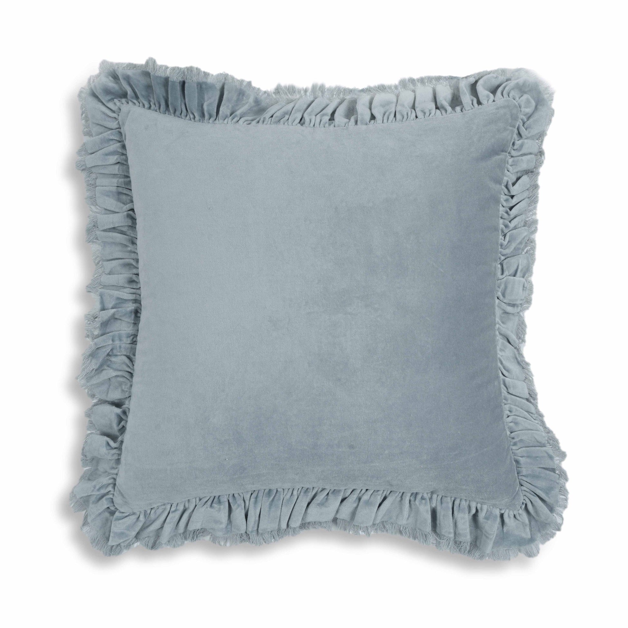 Alessia Distressed Blue Velvet Pillow