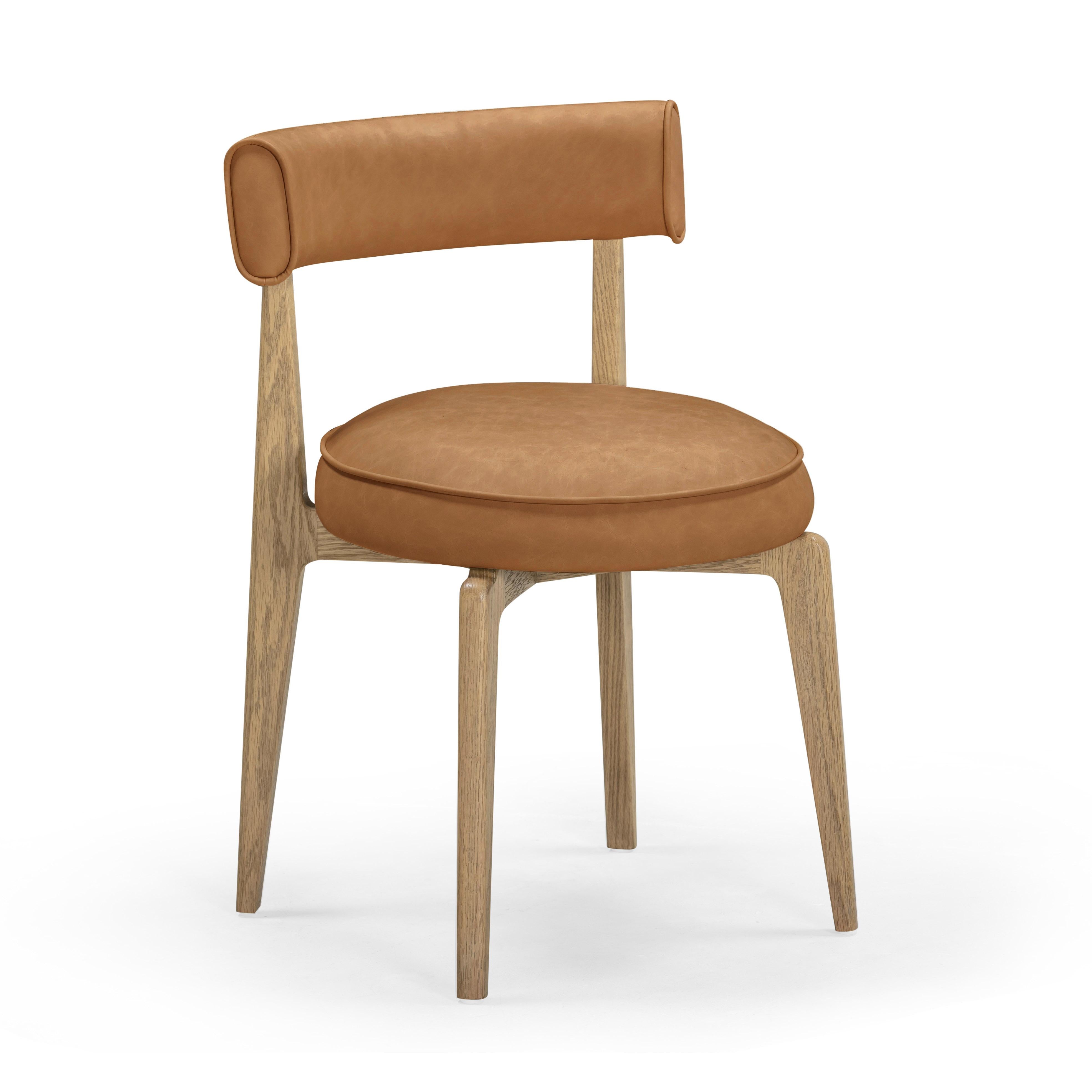Nikita Saddle Brown Performance Vegan Leather Dining Chair