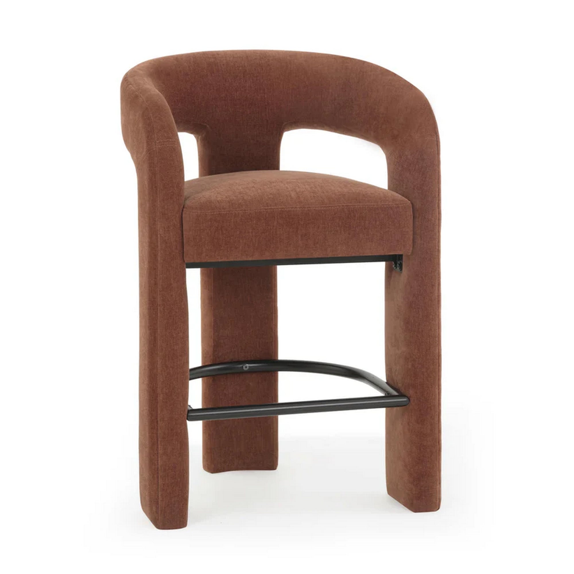 Malone Rust Red Performance Chenille Counter Stool