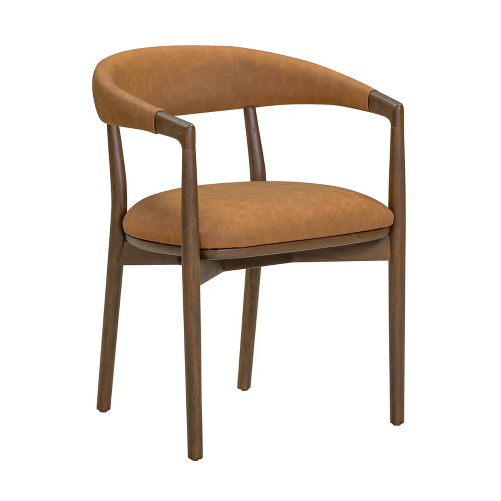 Vina Brown Vegan Leather Dining Chair