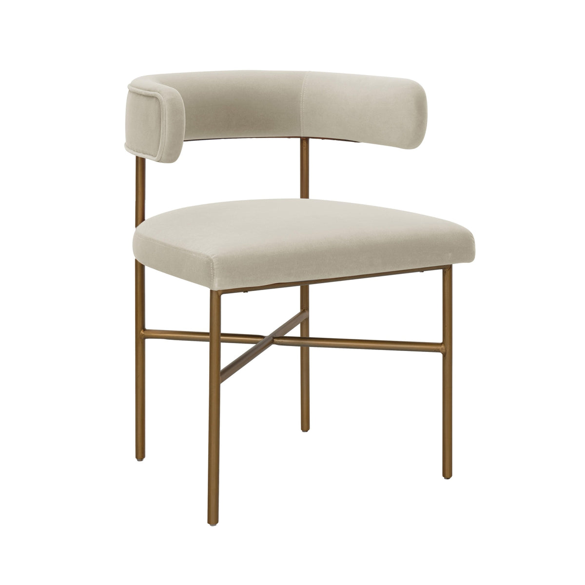 Kim Velvet Chair In Cream