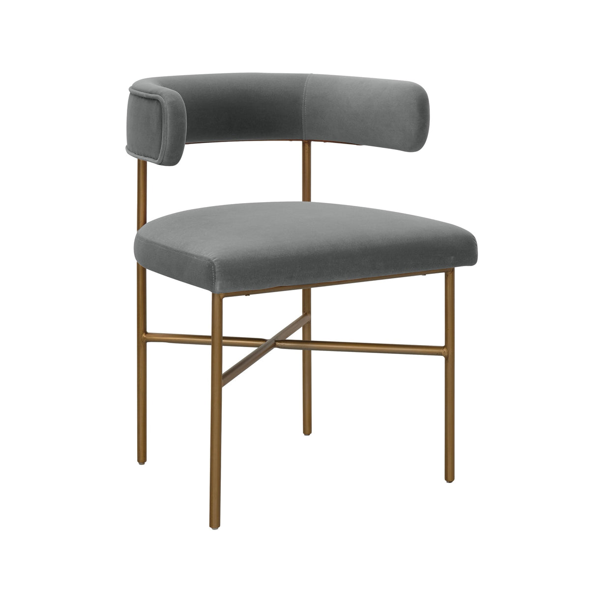 Kim Velvet Chair In Grey