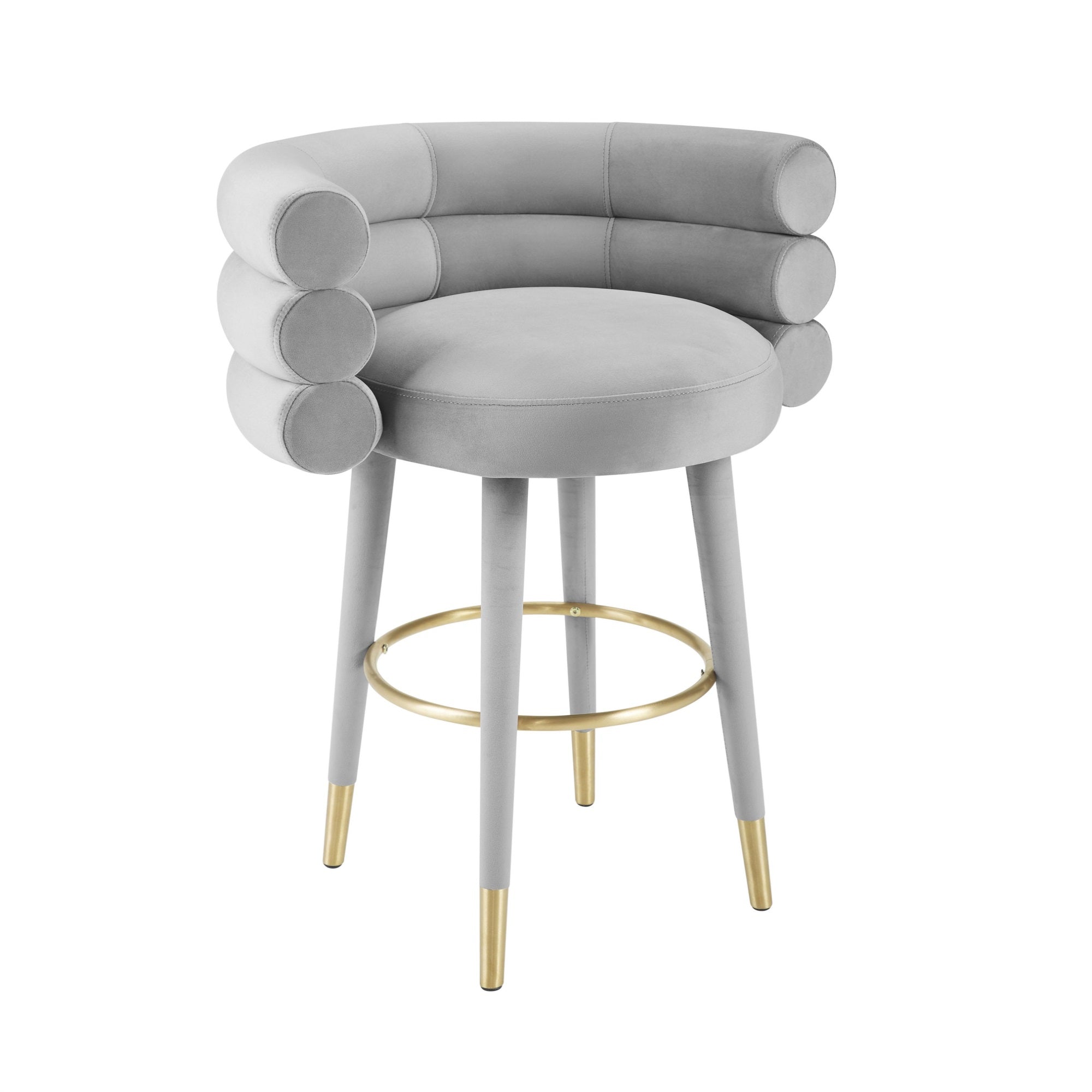 Betty Grey Velvet Counter Stool