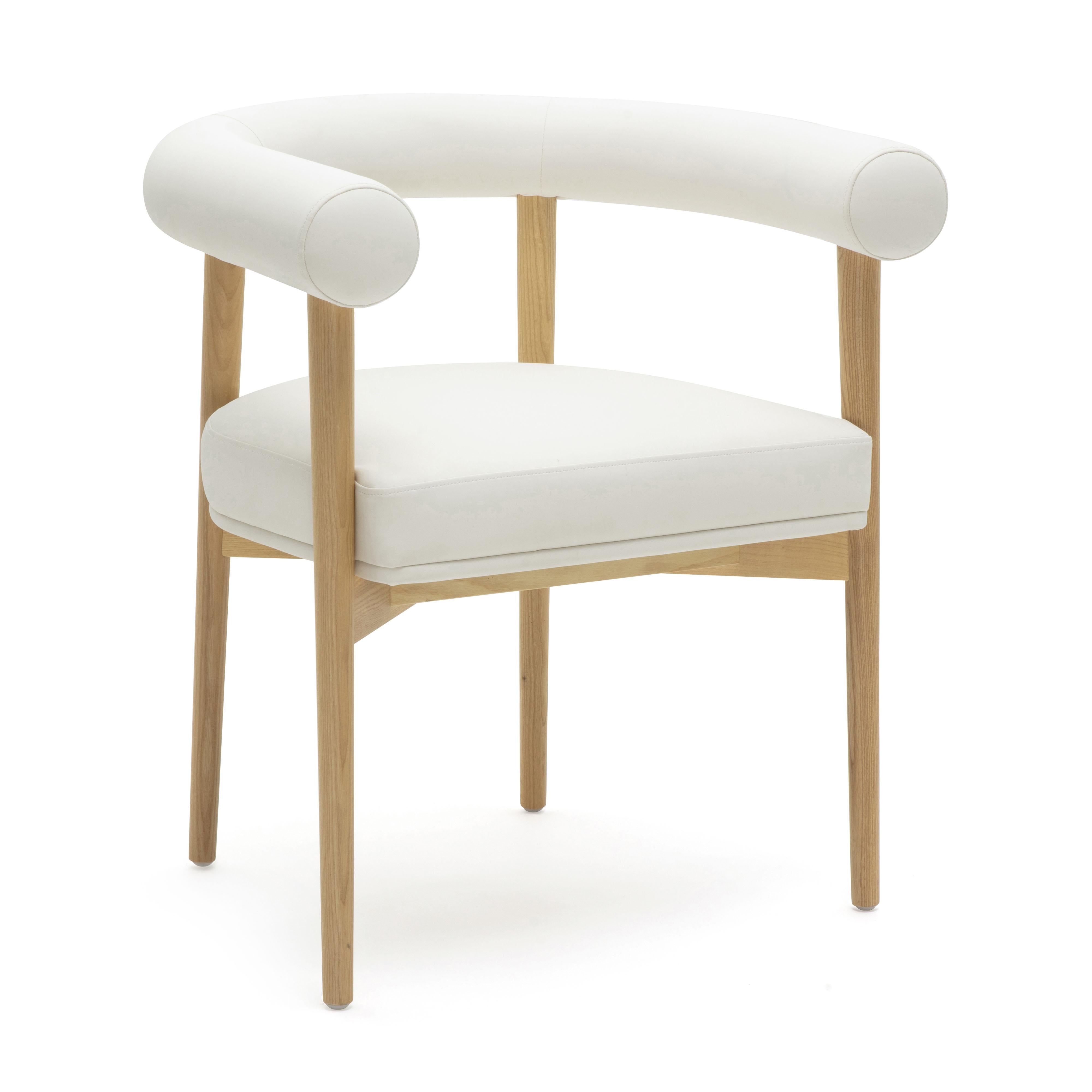 Spara White Vegan Leather Dining Chair