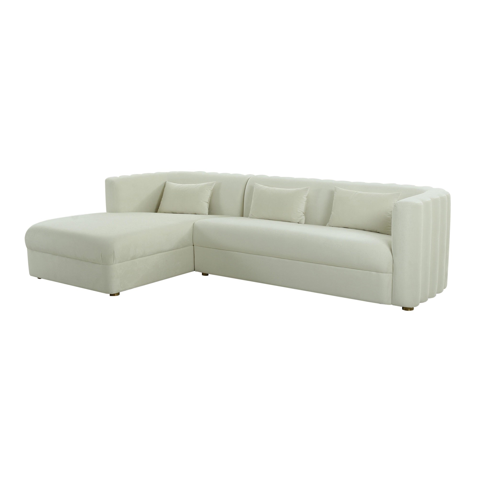 Callie Cream Velvet Sectional - Laf