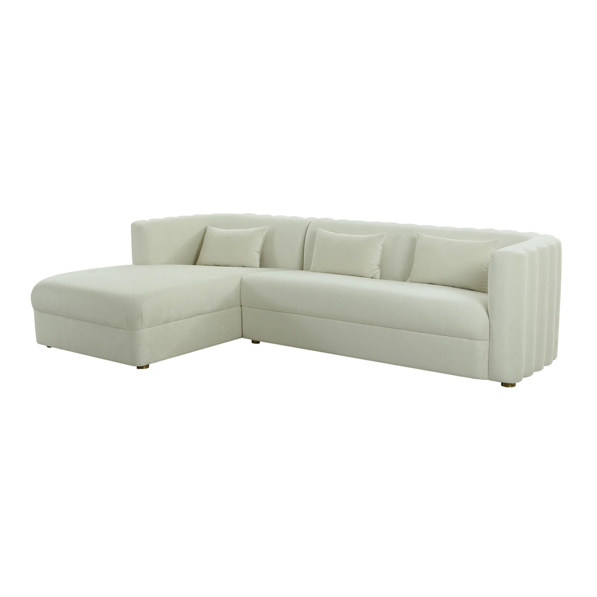 Callie Cream Velvet Sectional - Laf