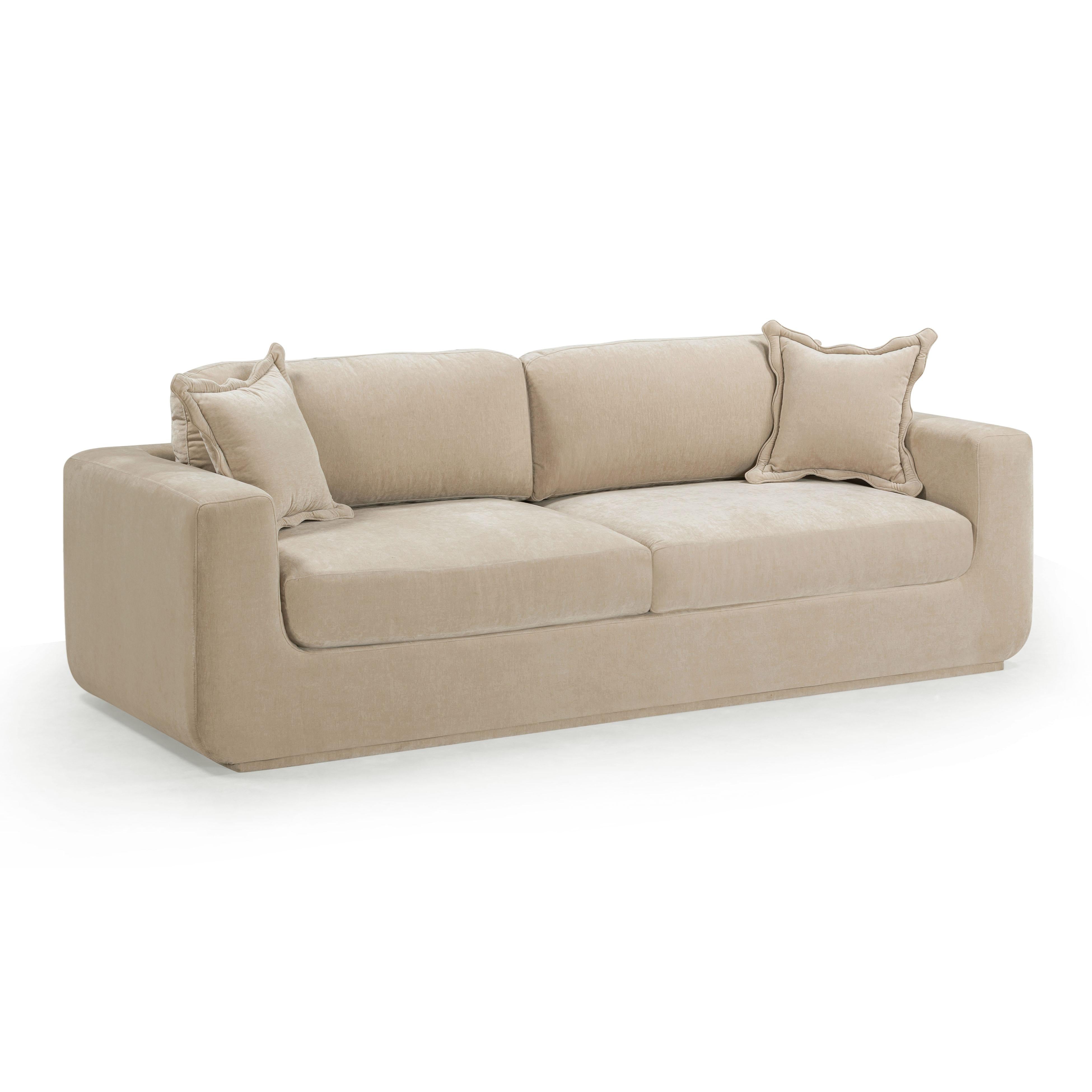 Miri Sand Upcycled Washed Velvet Sofa