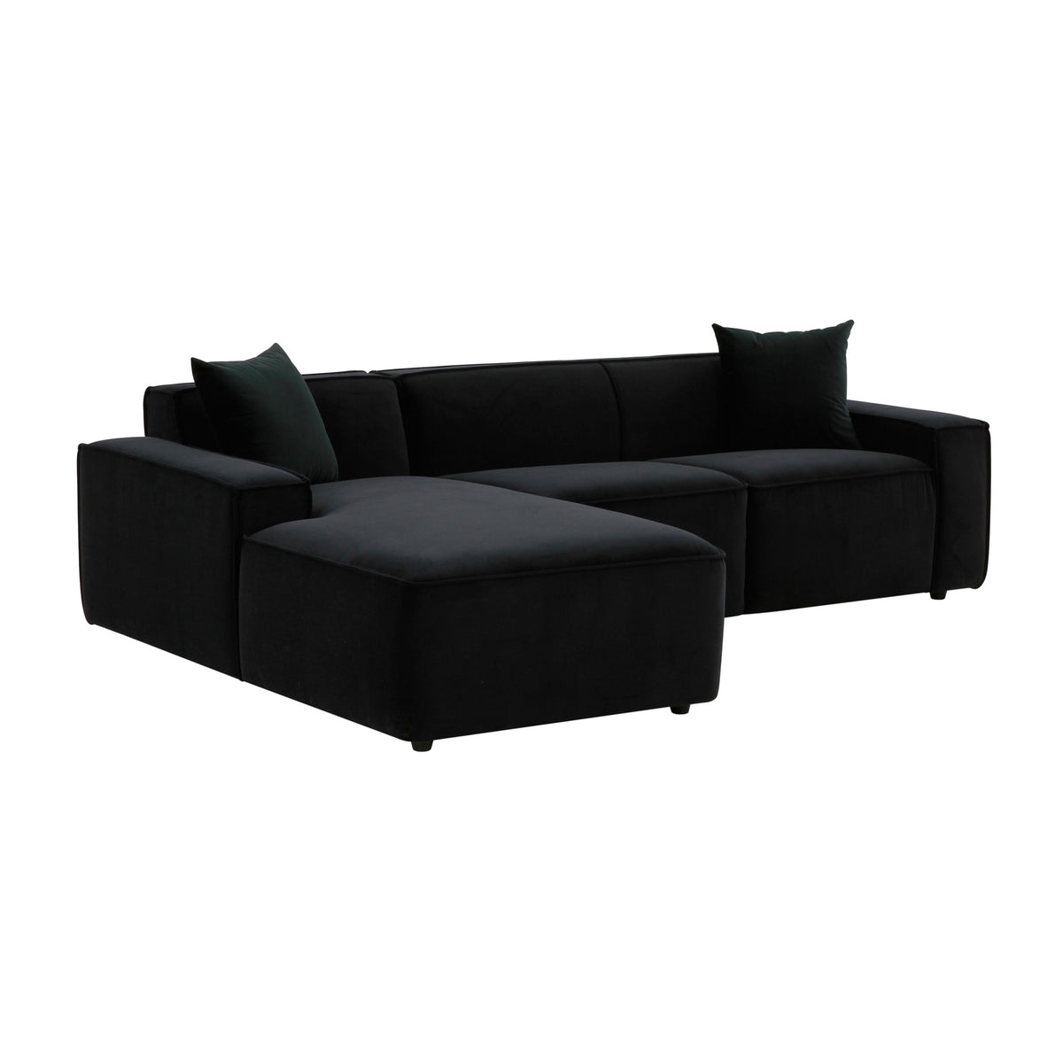 Olafur Black Velvet Sectional - Laf