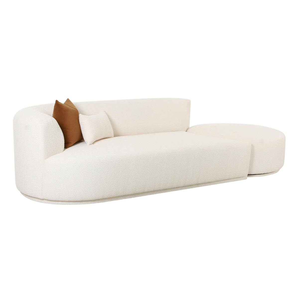 Fickle Cream Boucle 2-Piece Chaise Modular Laf Sofa