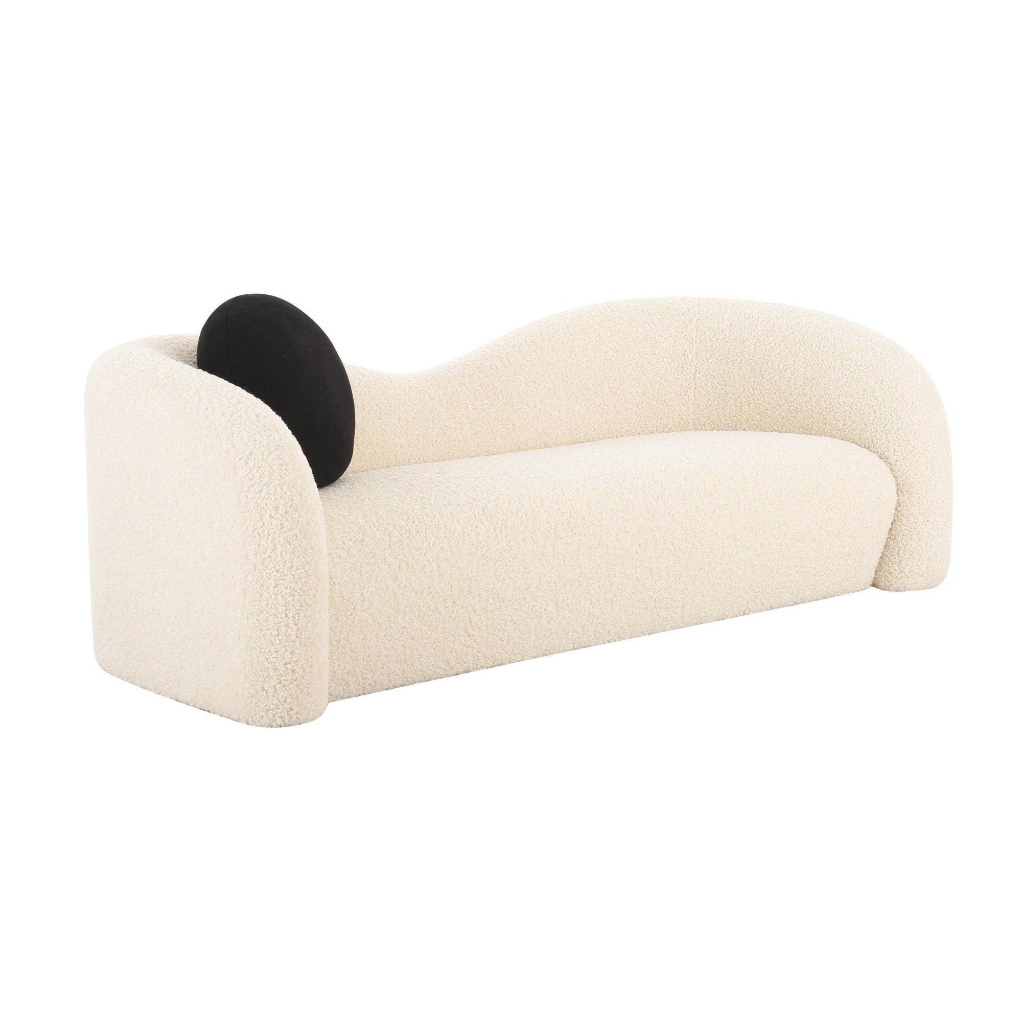 Leonie Beige Faux Shearling 84' Sofa