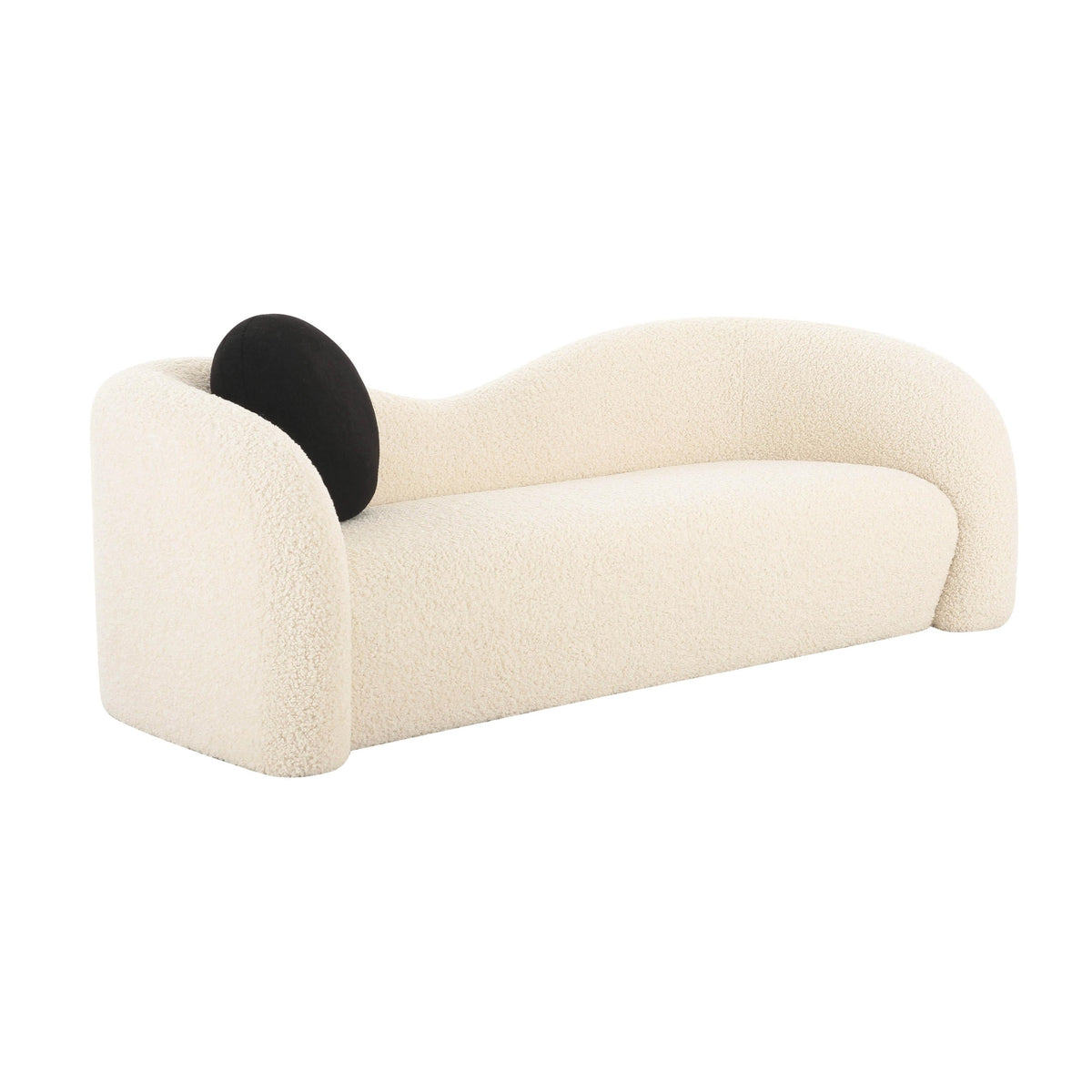 Leonie Beige Faux Shearling 84' Sofa