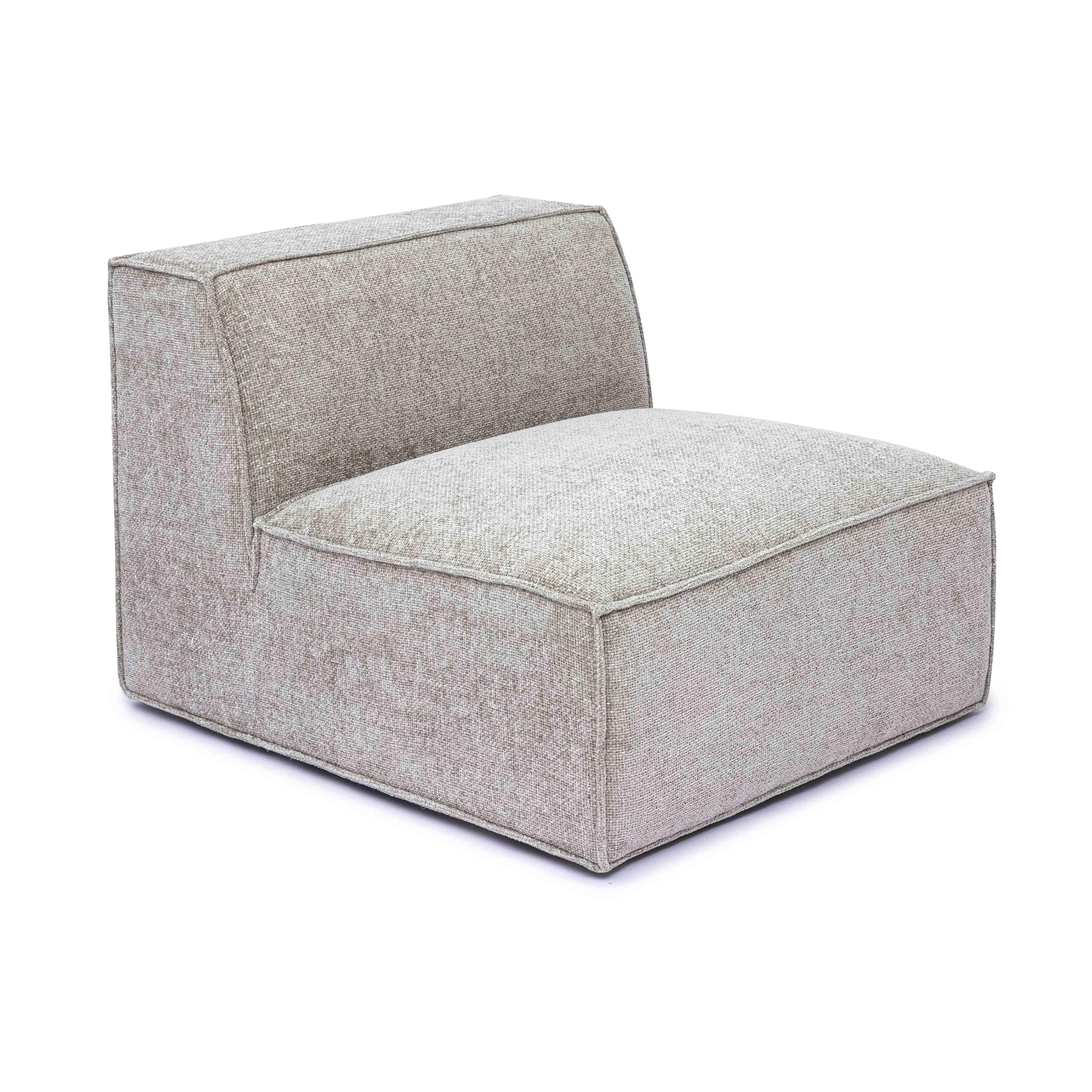 Mindy Taupe Chenille Basketweave Armless Chair
