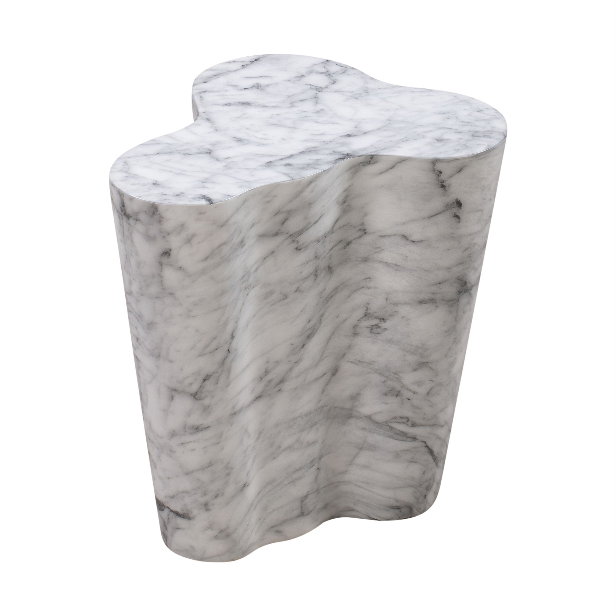 Slab Marble Short Side Table