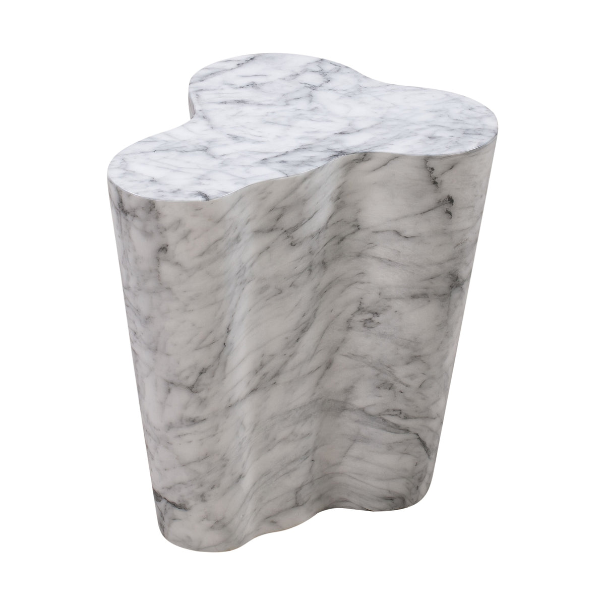 Slab Marble Short Side Table
