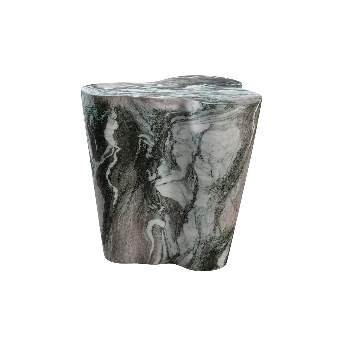 Slab Grey/ Faux Marble Short Side Table