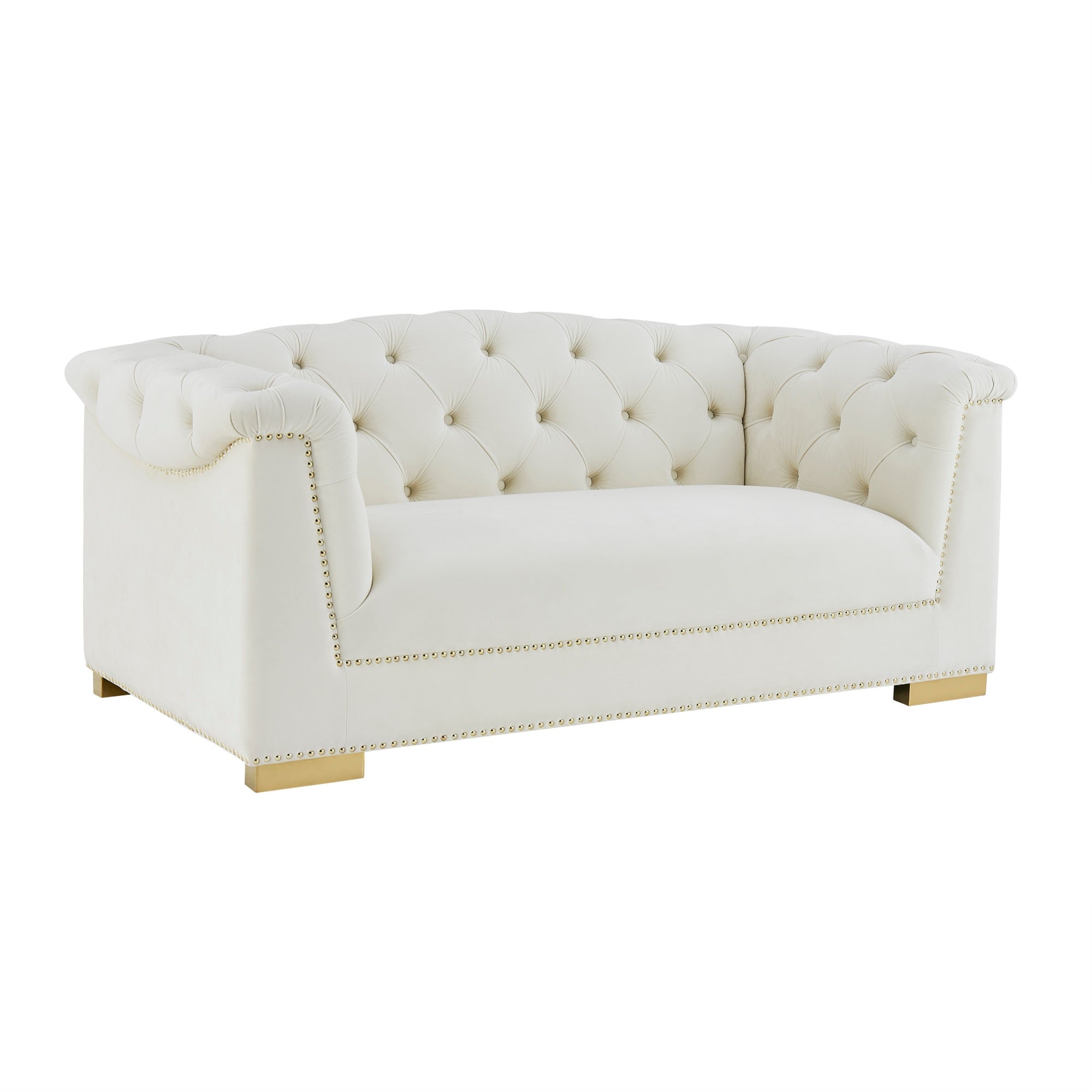 Farah Cream Velvet Loveseat