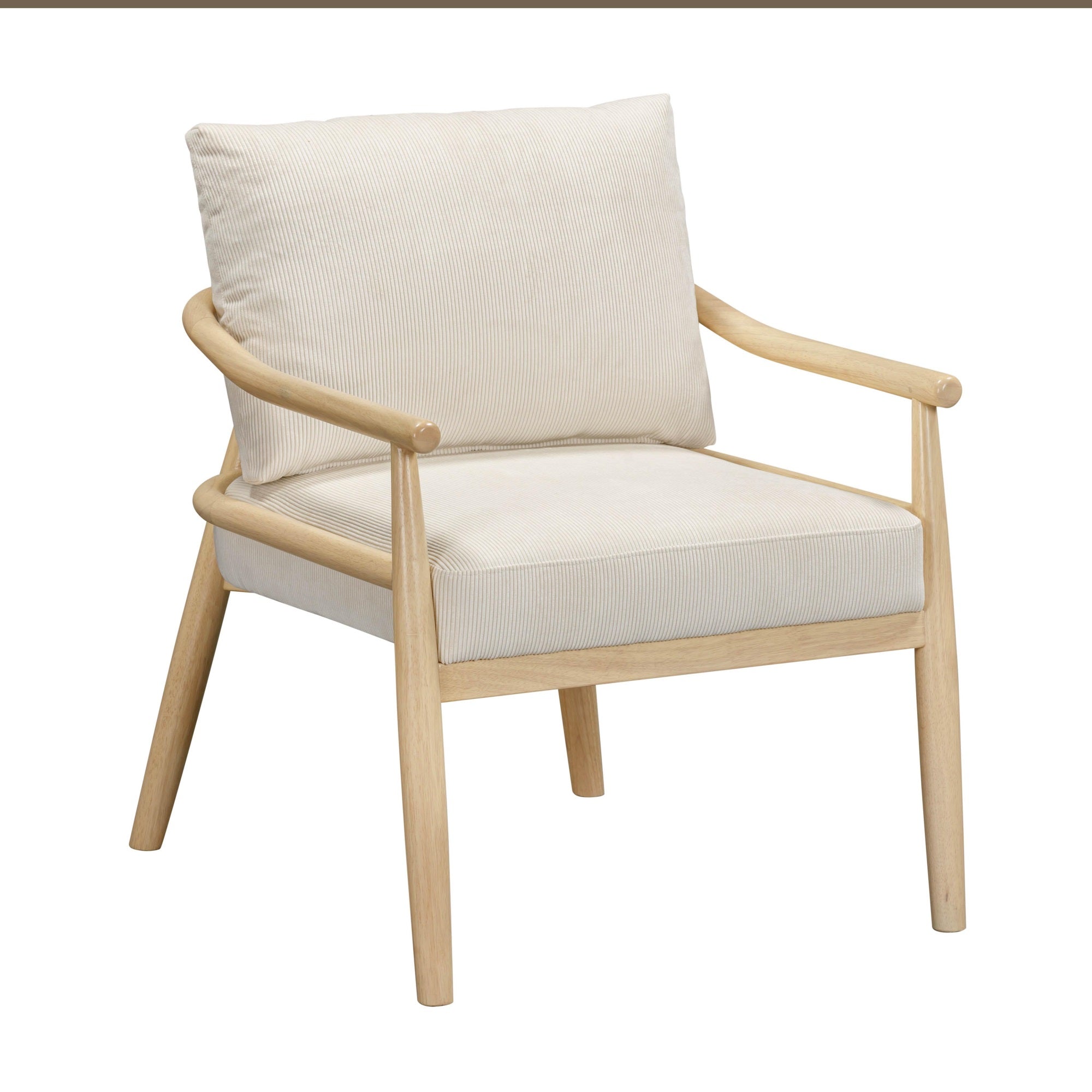 Cream Performance Corduroy Accent Chair
