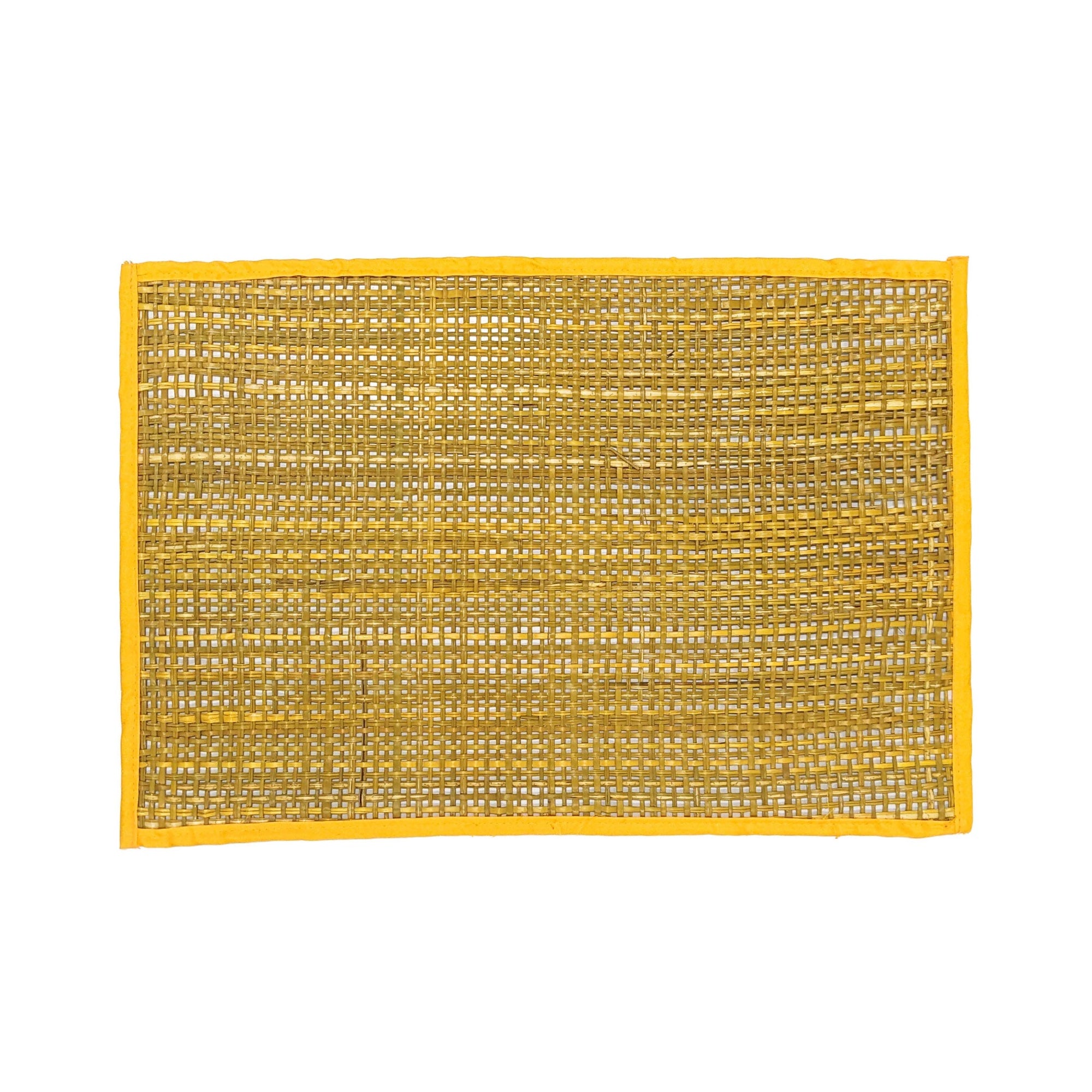 Peele Yellow Seagrass Placemats - Set Of 4