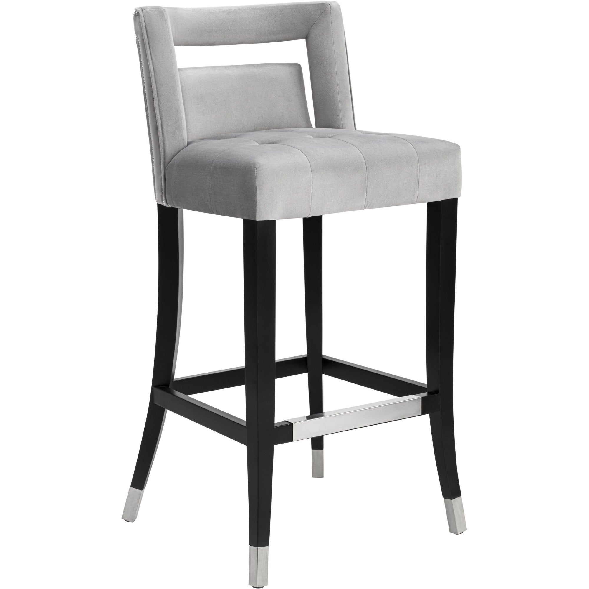 Hart Grey Velvet Counter Stool