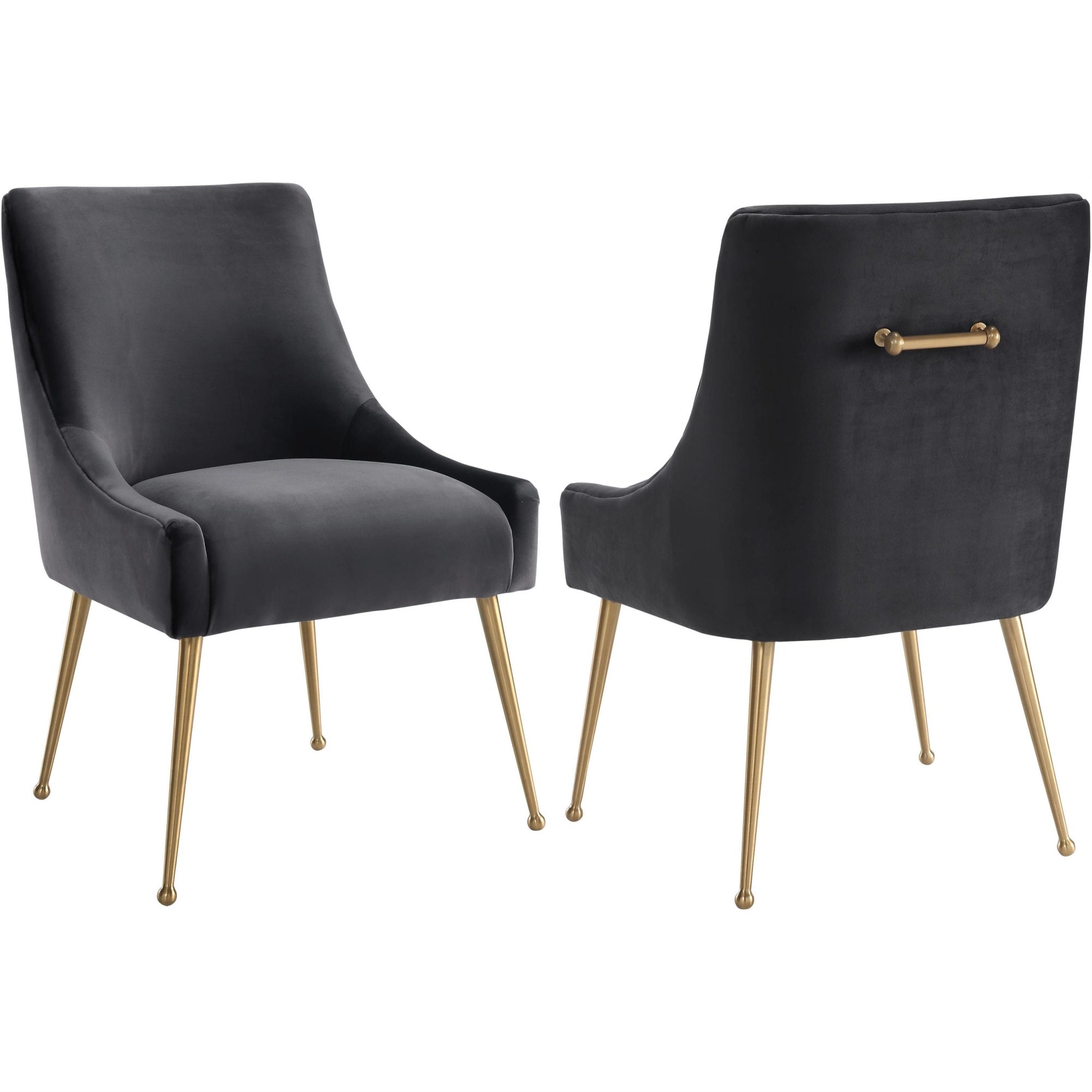 Beatrix Grey Velvet Side Chair