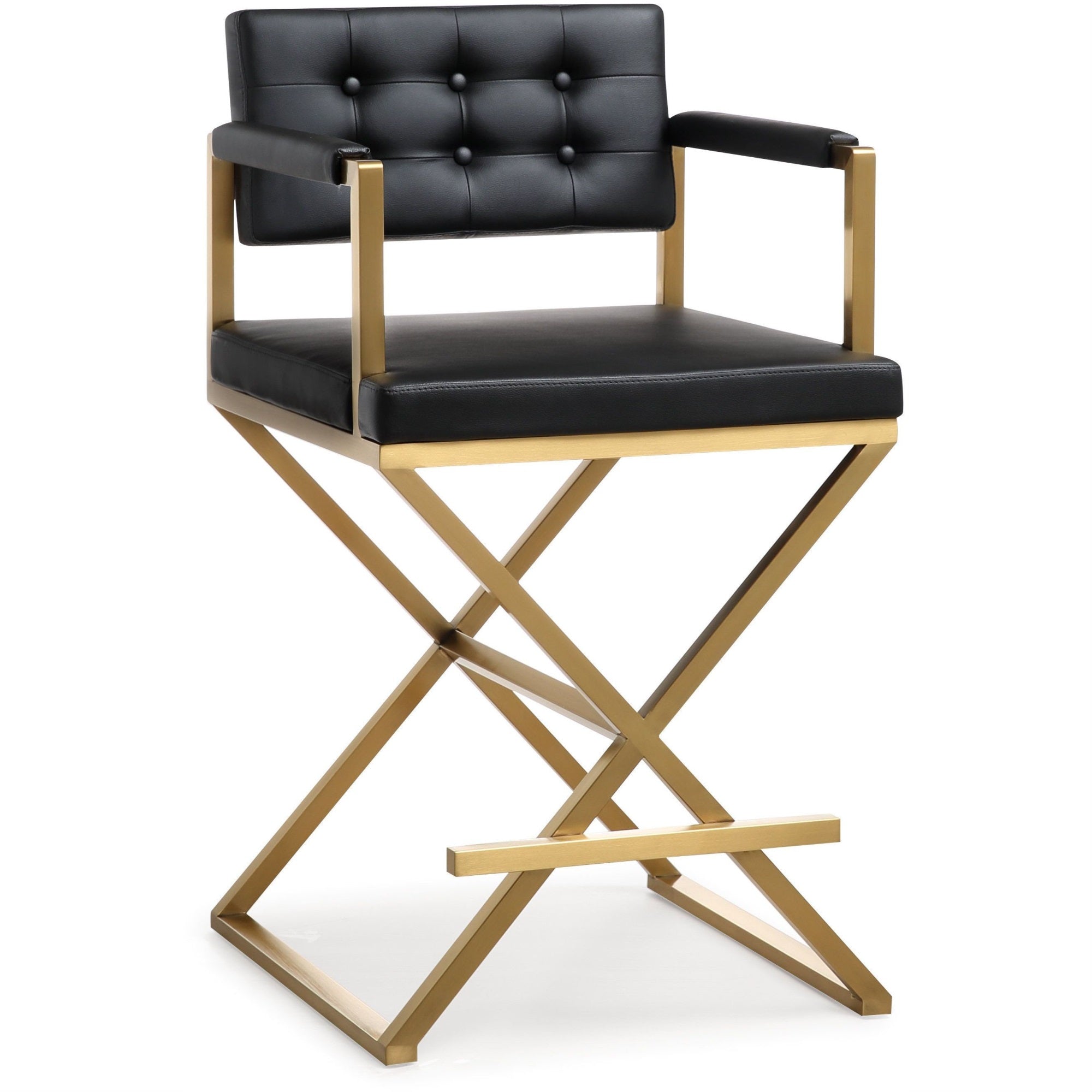 Director Black Gold Steel Counter Stool
