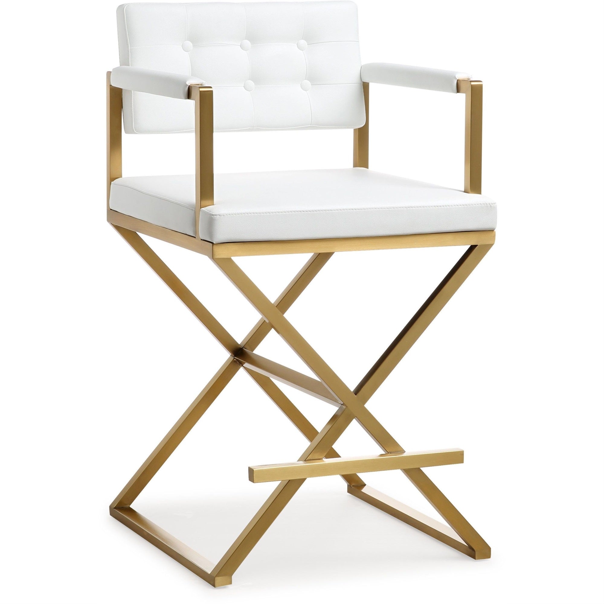 Director White Gold Steel Counter Stool