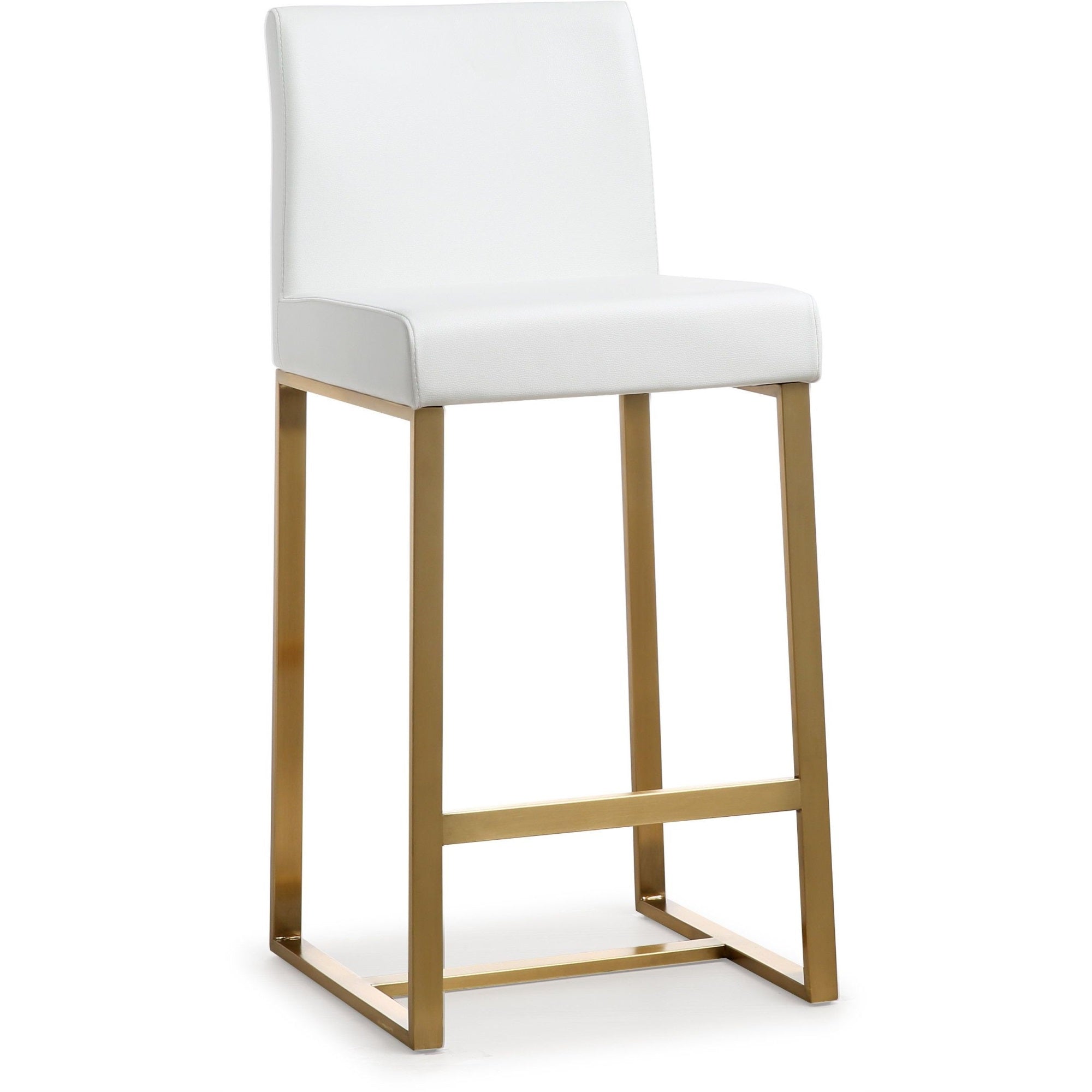 Denmark White Gold Steel Counter Stool (Set Of 2)