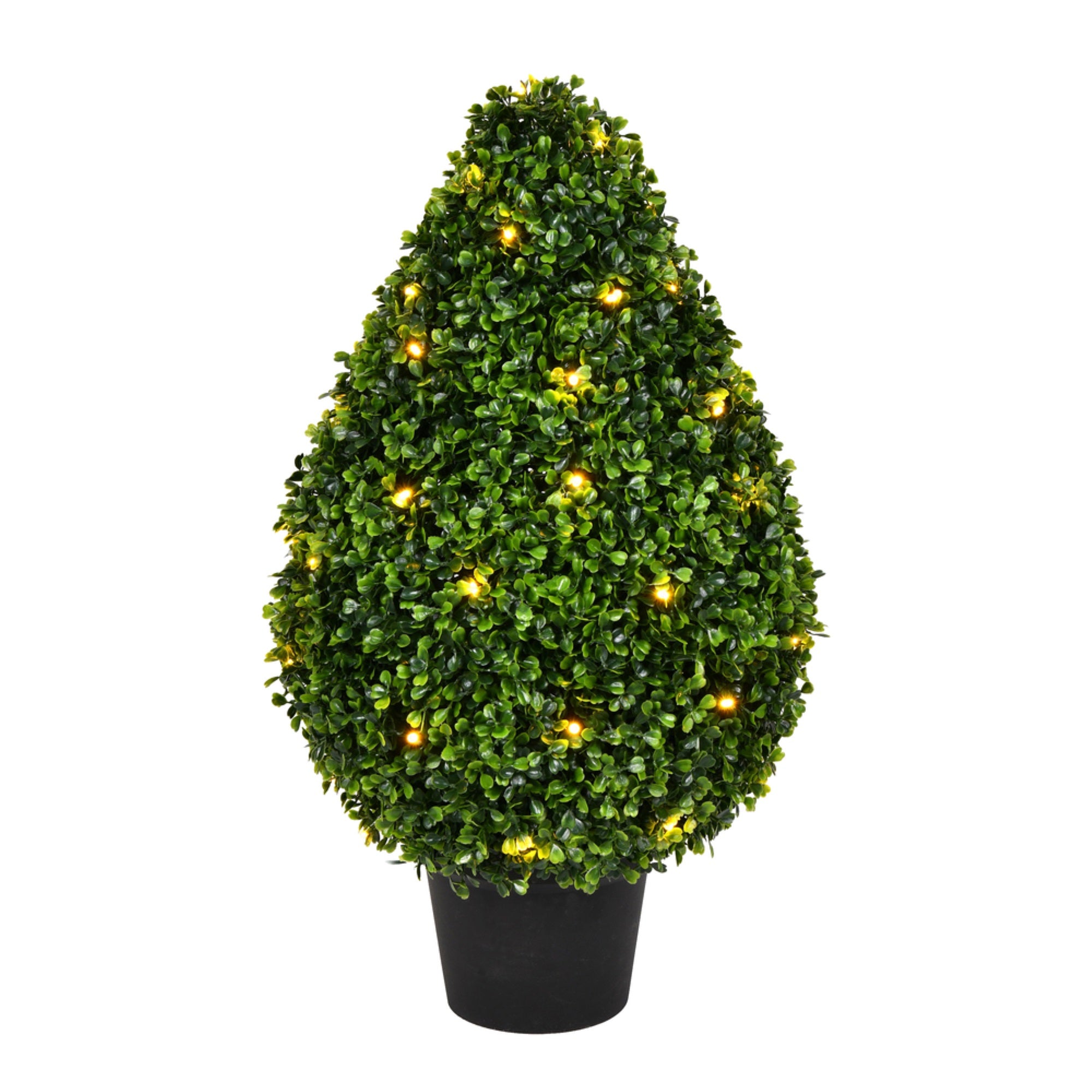 24” Boxwood Teardrop in Pot UV 50WW LED