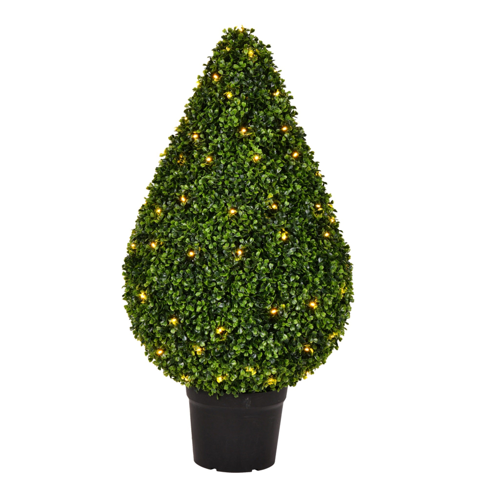 36” Boxwood Teardrop in Pot UV 100WW LED