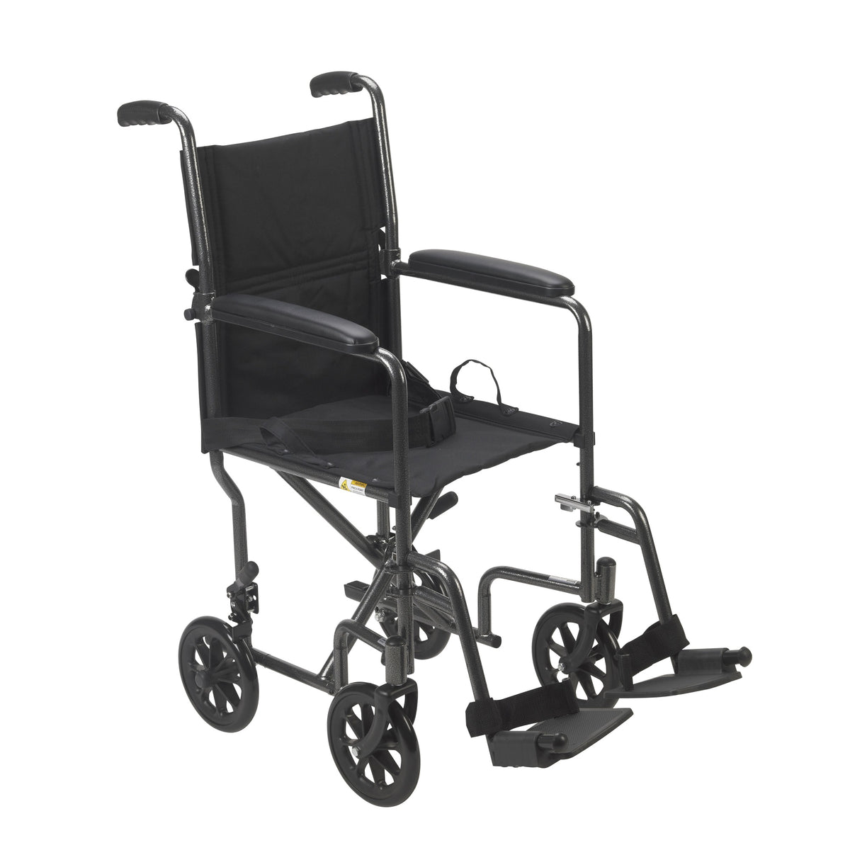Drive Medical Lightweight Steel Transport Wheelchair, Fixed Full Arms, 19 Seat
