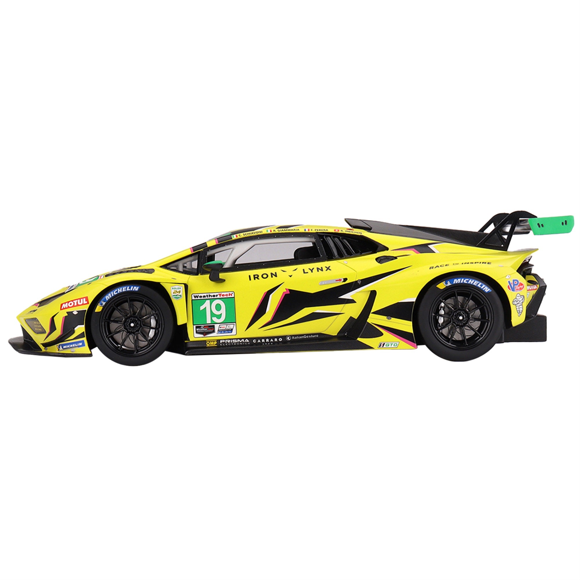 Lamborghini Huracan Gt3 Evo2 #19 Raffaele Giammaria - Rolf Ineichen - Franck Perera - Claudio Schiavoni 'Iron Lynx' Imsa Gtd '24 Hours Of Daytona' (2023) 1/18 Model Car By Top Speed