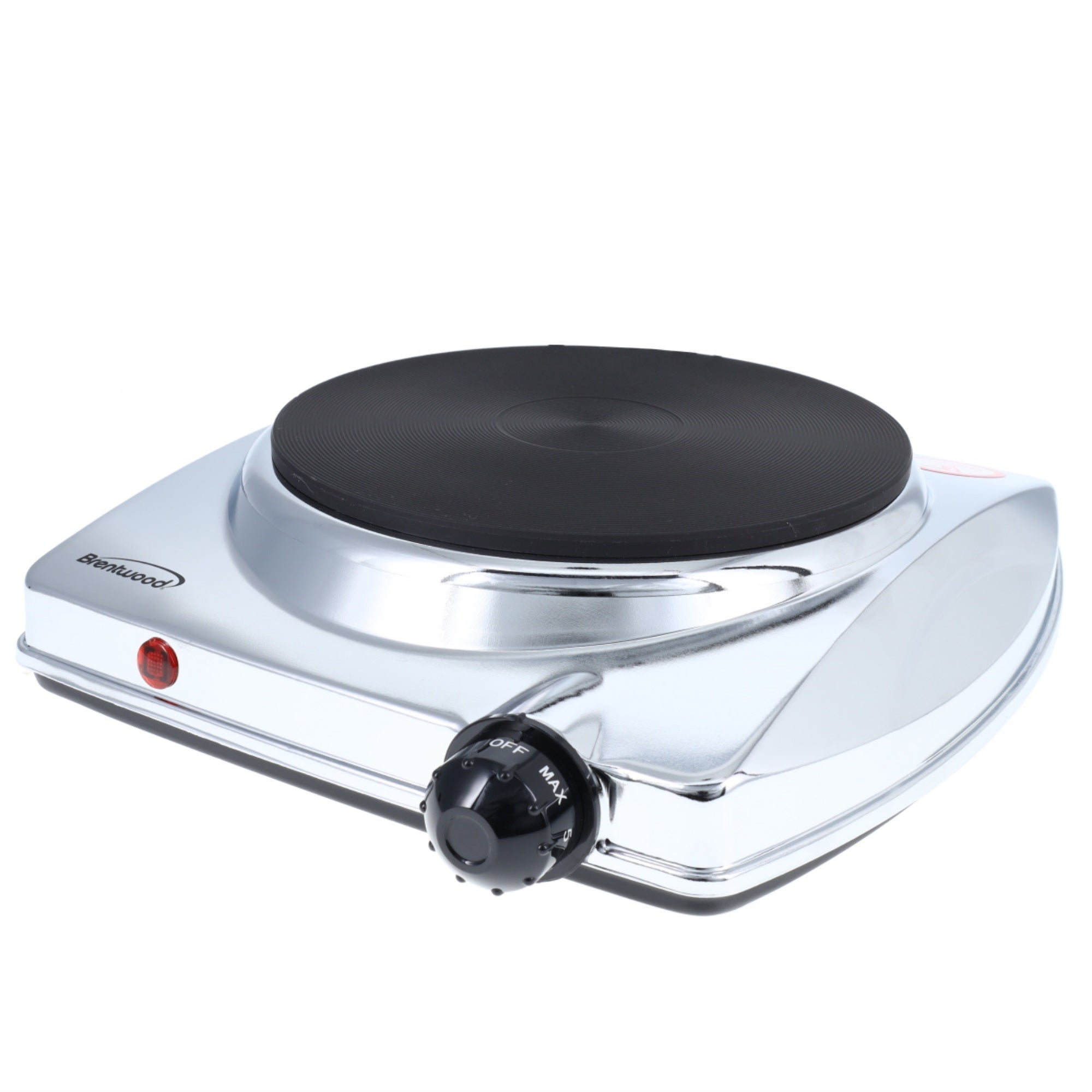 Brentwood Appliances Electric 1000W Single Hot Plate Ts337 - Small Electric Burner Hot Plate For Cooking Countertop Burner - Chrome