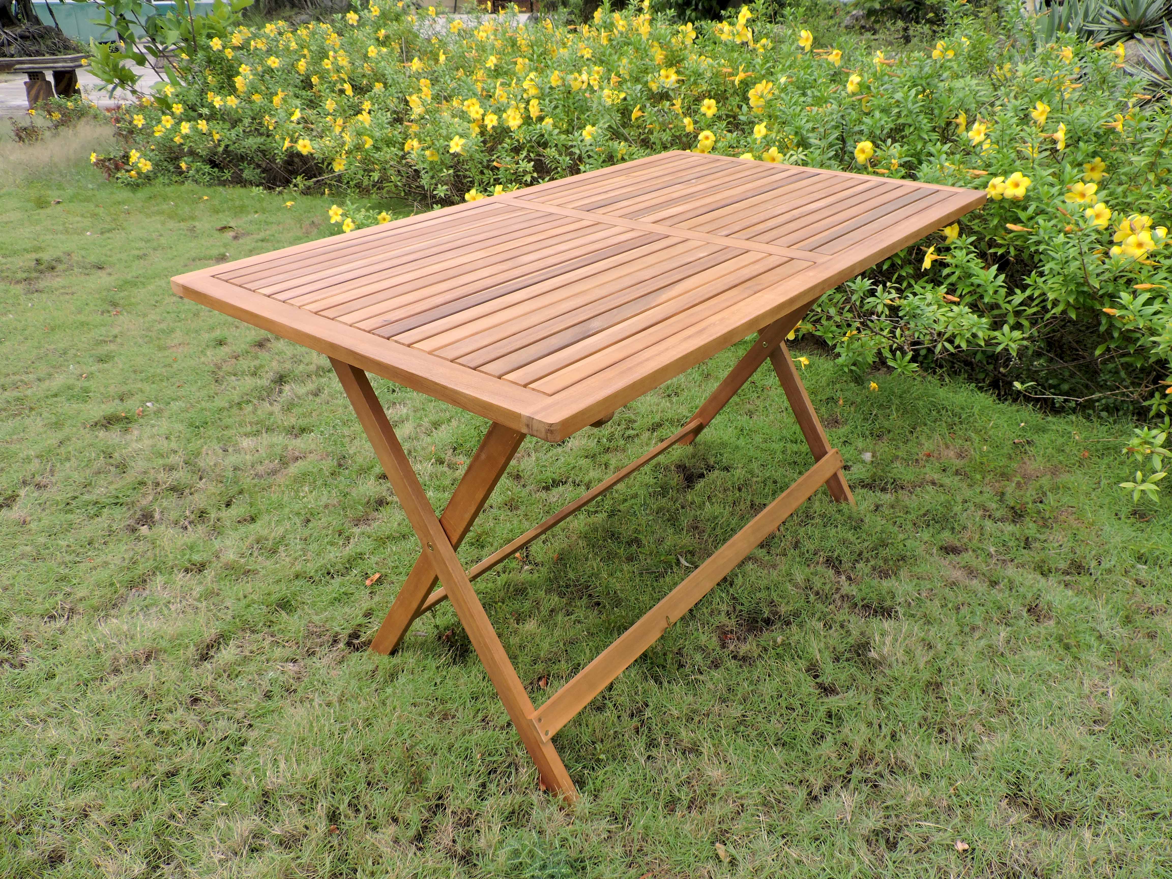 Rectangular Hardwood Folding Dining Table