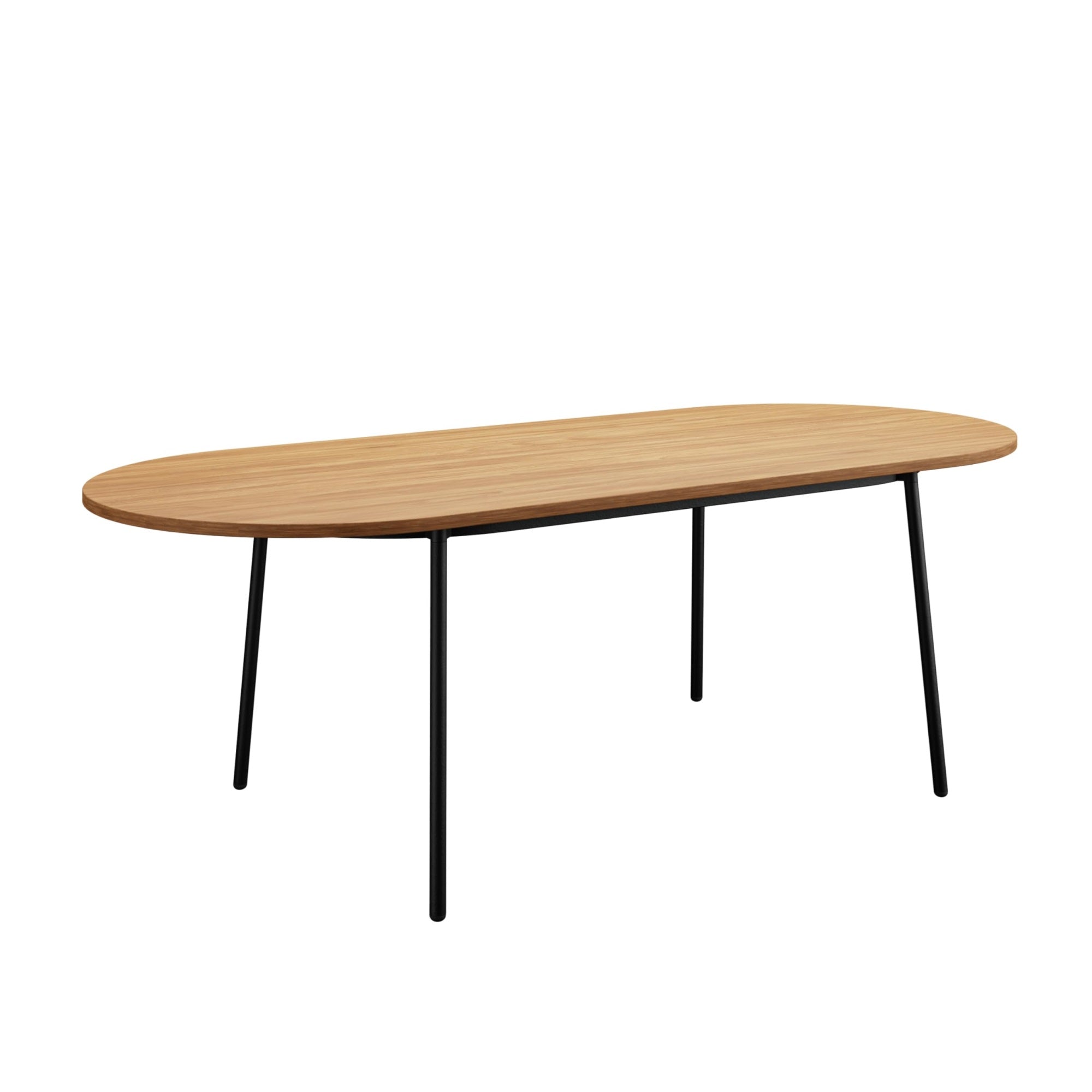 Leisuremod Tule Modern 83 Oval Dining Table With Mdf Top And Black Steel Legs
