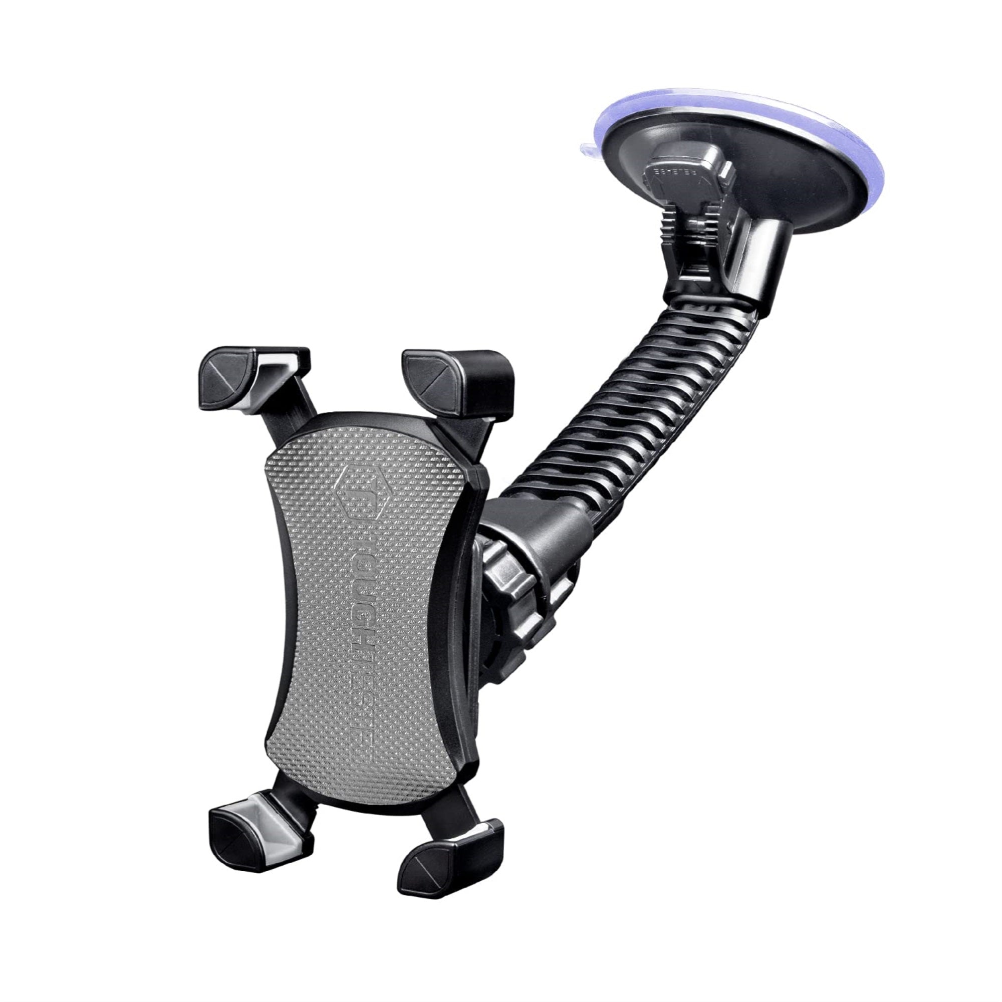 Toughtested Mammoth Windshield Mobile Mount, Double-Ribbed Gooseneck Arm, Expandable Claw Grip Holder With 360 Degree Rotation, Extra Large Suction Cup, Quick Release Button