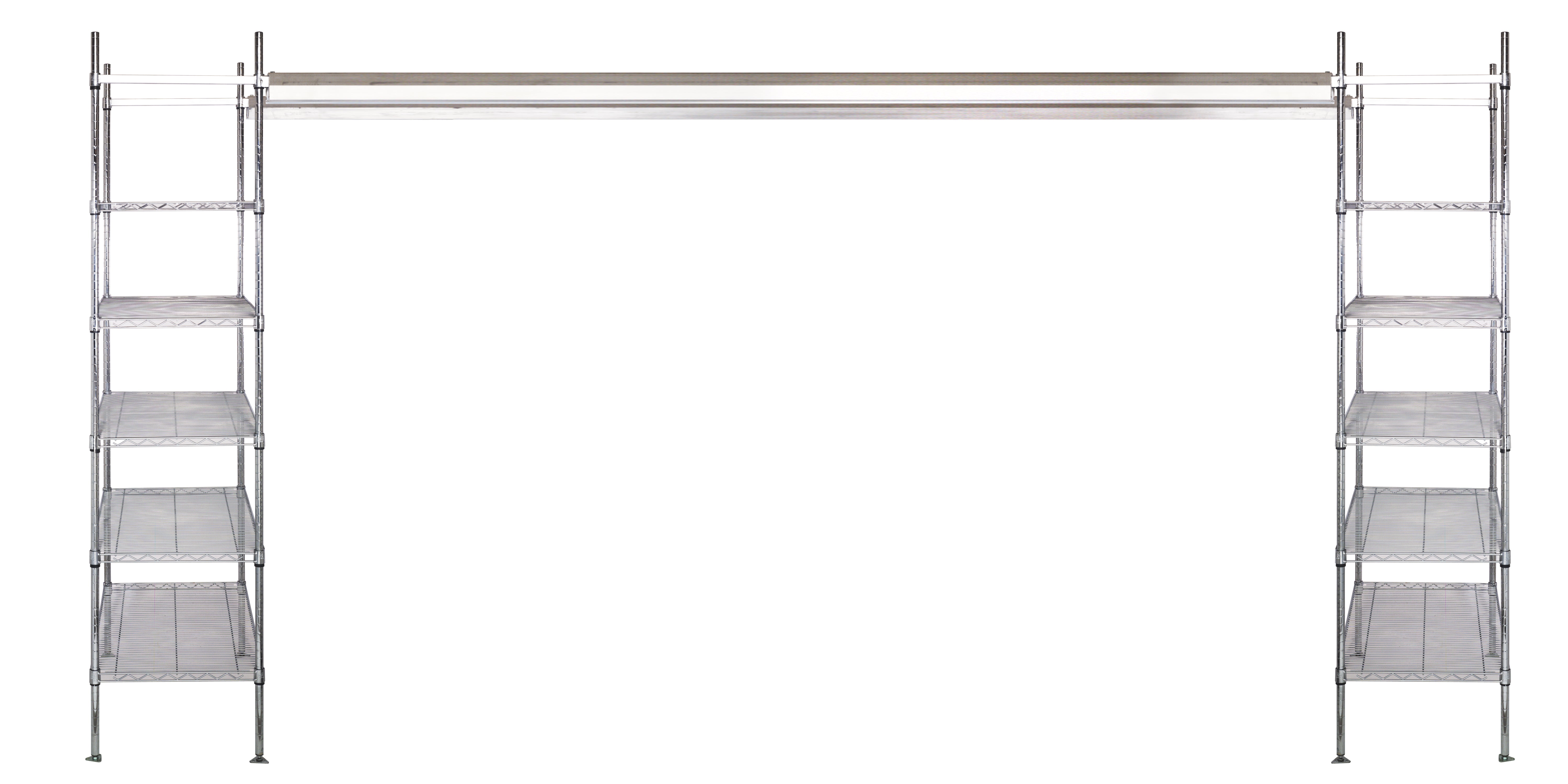 Stationary End Kit, 24", includes: (8) 86"H posts, (8) foot plates and (4) single-sided overhead track support brackets, black epoxy antimicrobial finish, NSF, Made in USA