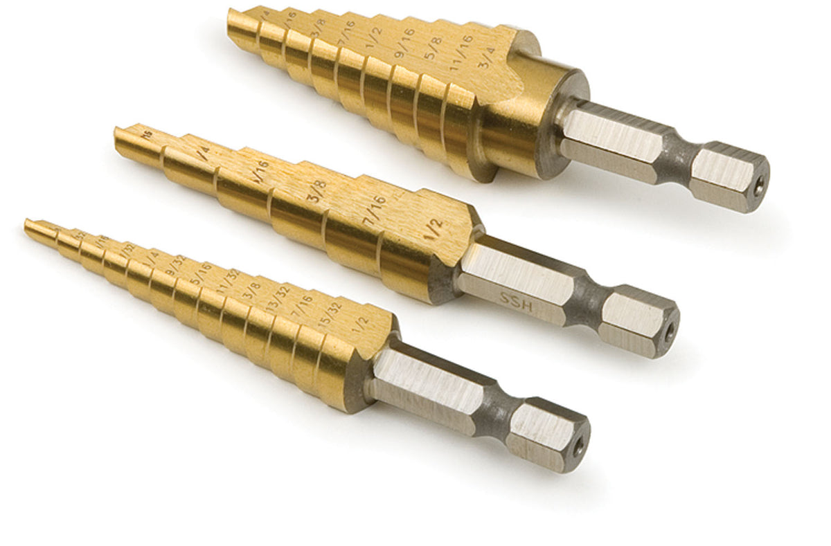 3Pc Step Drill Set
