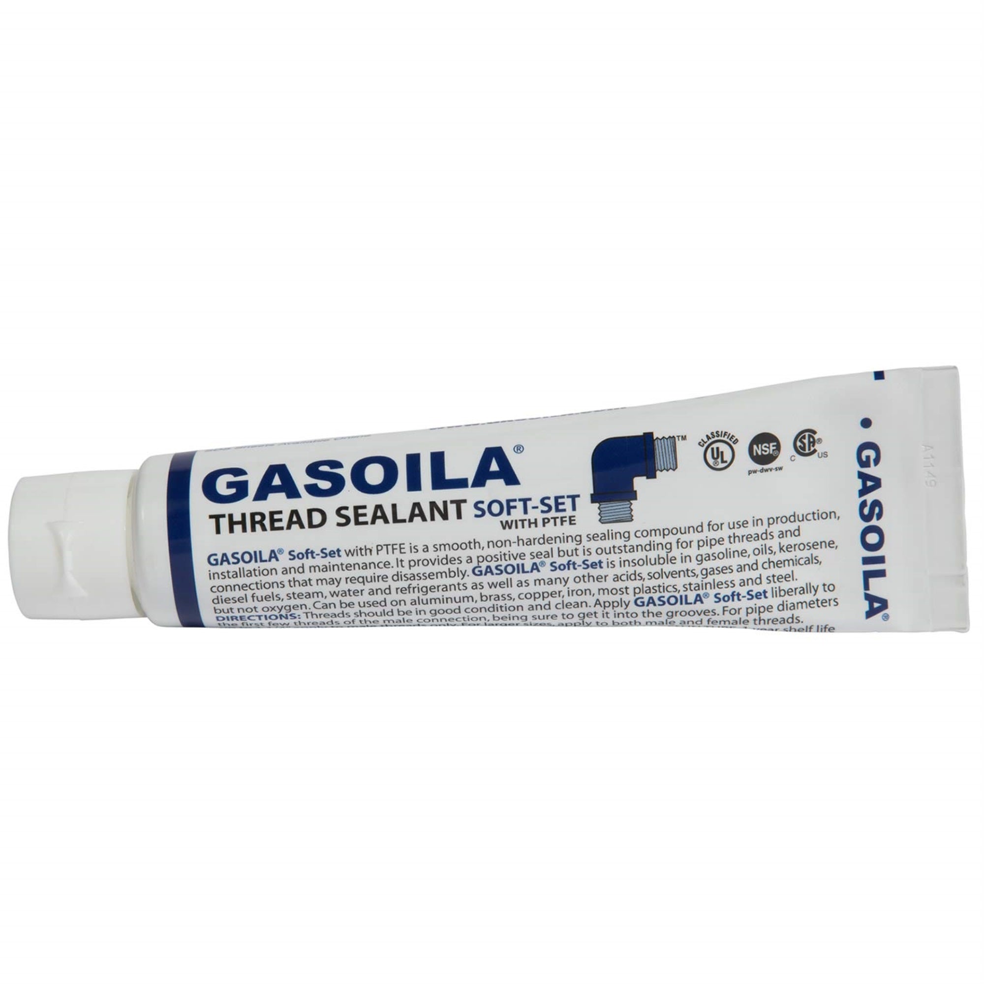 Gasoila - Ss02 Soft-Set Pipe Thread Sealant With Ptfe Paste, Non Hardening, -100 To 600 Degree F, 2Oz Tube