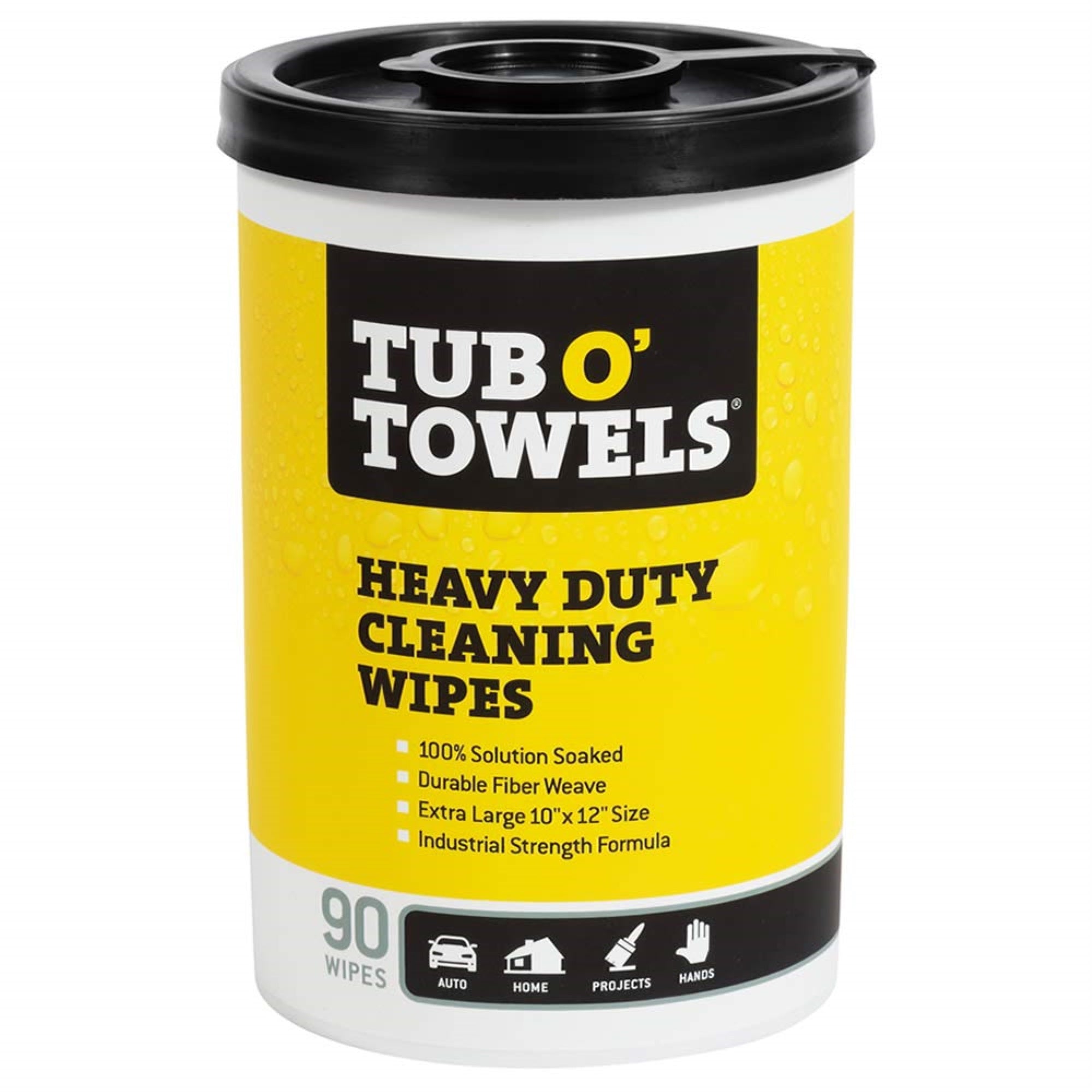 Tub O Towels Tw90 Heavy-Duty 10' X 12' Size Multi-Surface Cleaning Wipes, 90 Count Per Canister