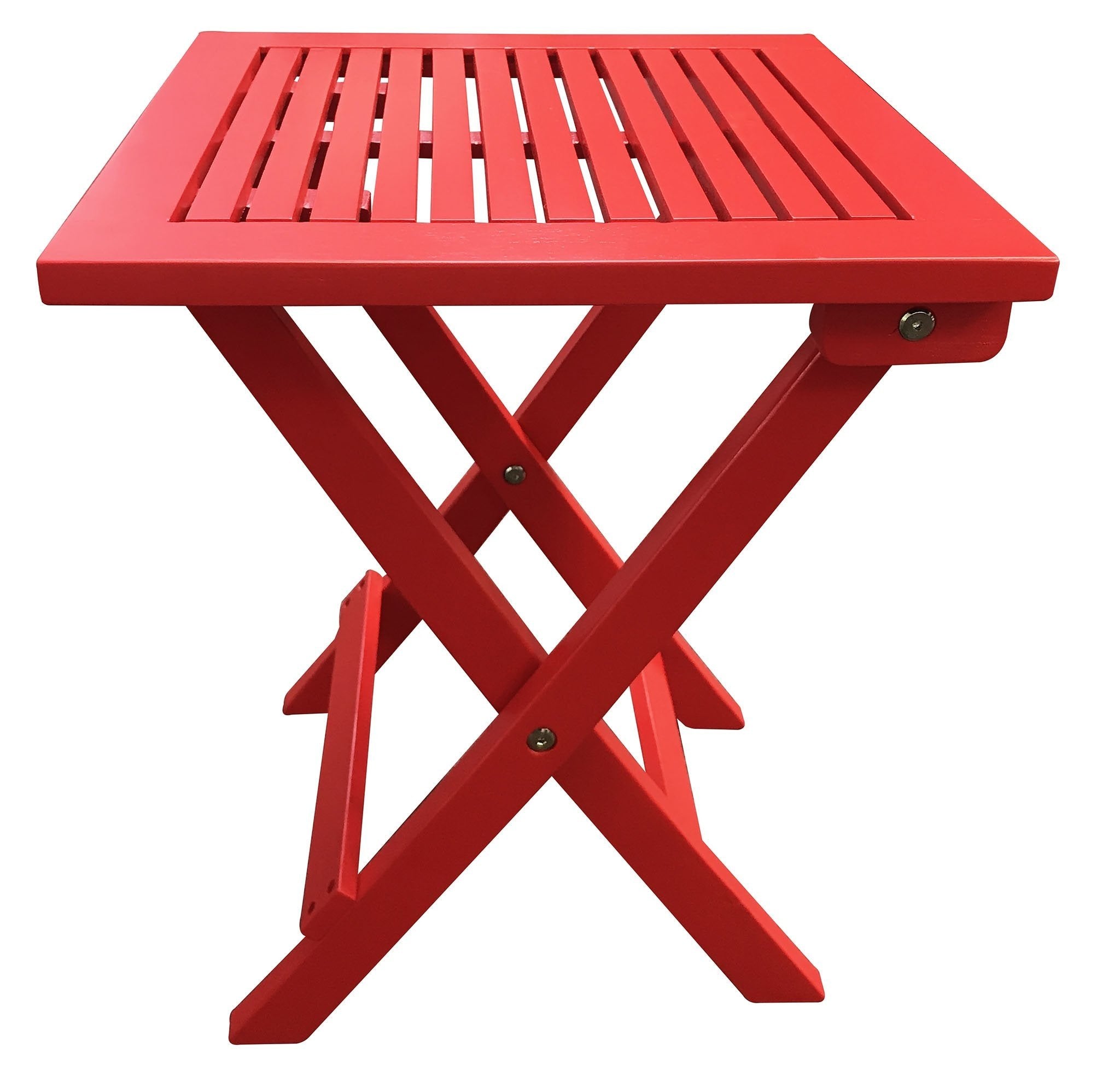 Folding Side Table Red