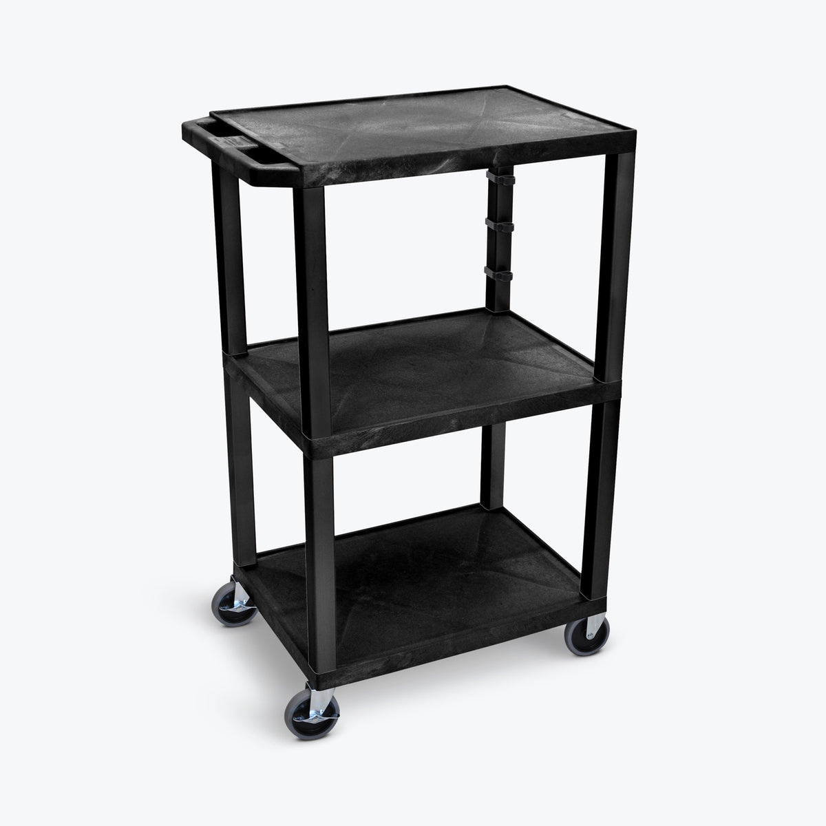 42H 3-Shelf Utility Cart - Electric, Black