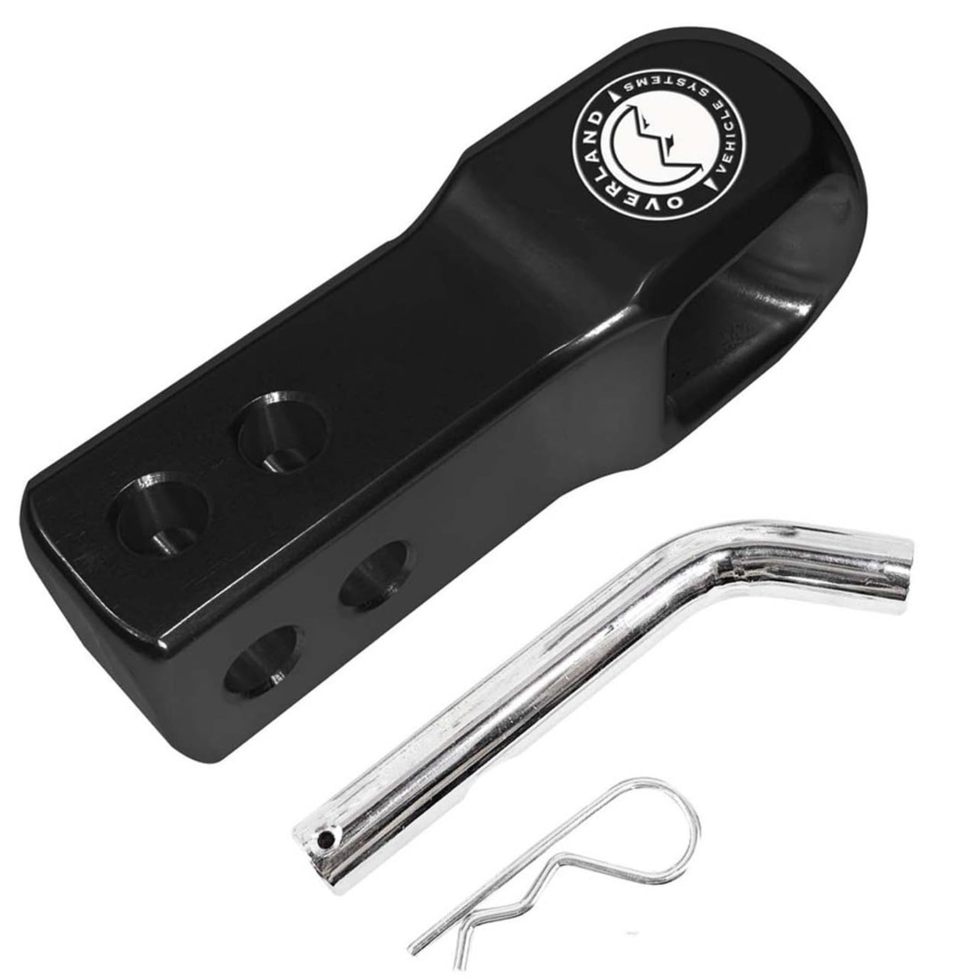 Overland Vehicle Systems Aluminum Receiver Hitch Mount For Use With Soft Shackles - T6 6061 Aircraft Grade Aluminum - Glossy Black Powder Coated Finish