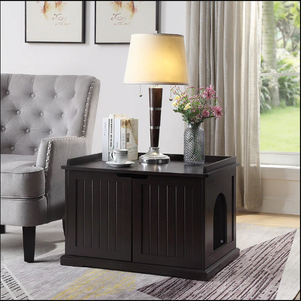 Ergode Espresso Cat Litter Box Enclosure: Stylish, Private, And Durable