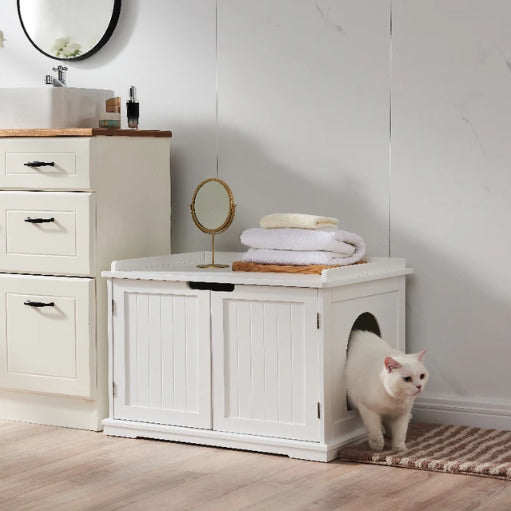 Ergode White Cat Litter Box Enclosure: Stylish, Functional, And Discreet
