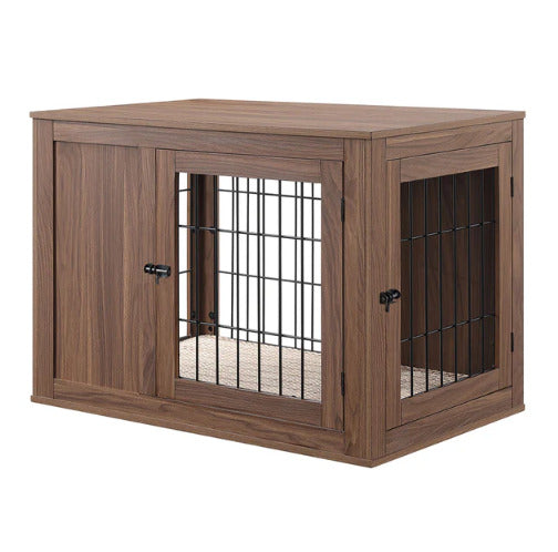 Cozy And Secure Walnut Dog Crate - Ergode Brand, Medium Size