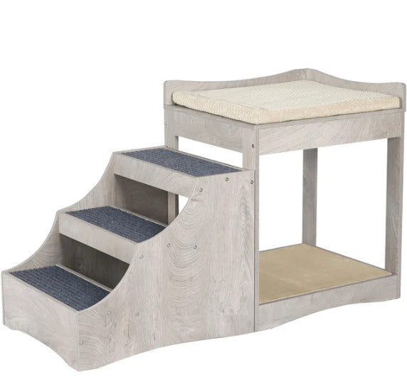 Ergode Pet Bunk Bed: Stylish, Functional, And Weathered Grey For Dogs And Cats