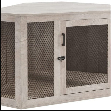Ergode Corner Dog Crate: Large, Weathered Grey - Cozy & Spacious