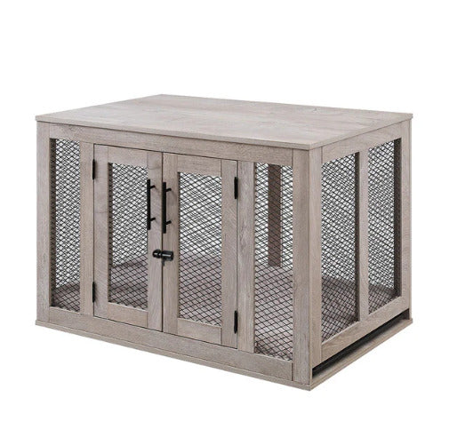 Ergode Extra Large Dog Crate - Weathered Grey, Divider, Tray, Cushion