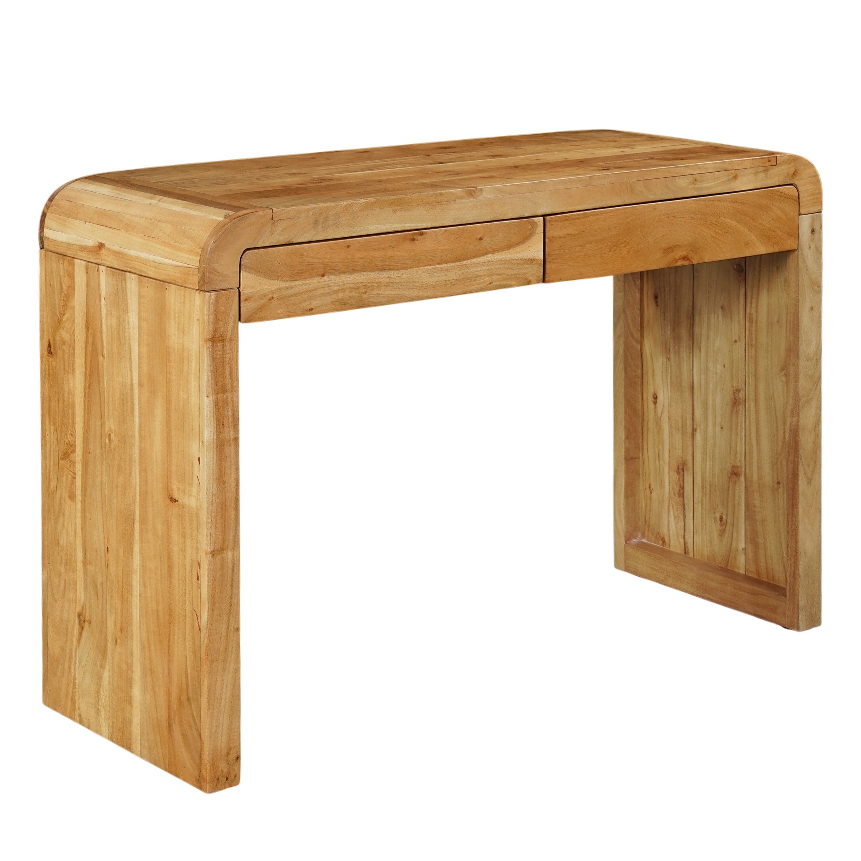 Arlow Console Table | 43″ Wide Top | Handcrafted Natural Brown Acacia Wood | Dual Drawer Storage