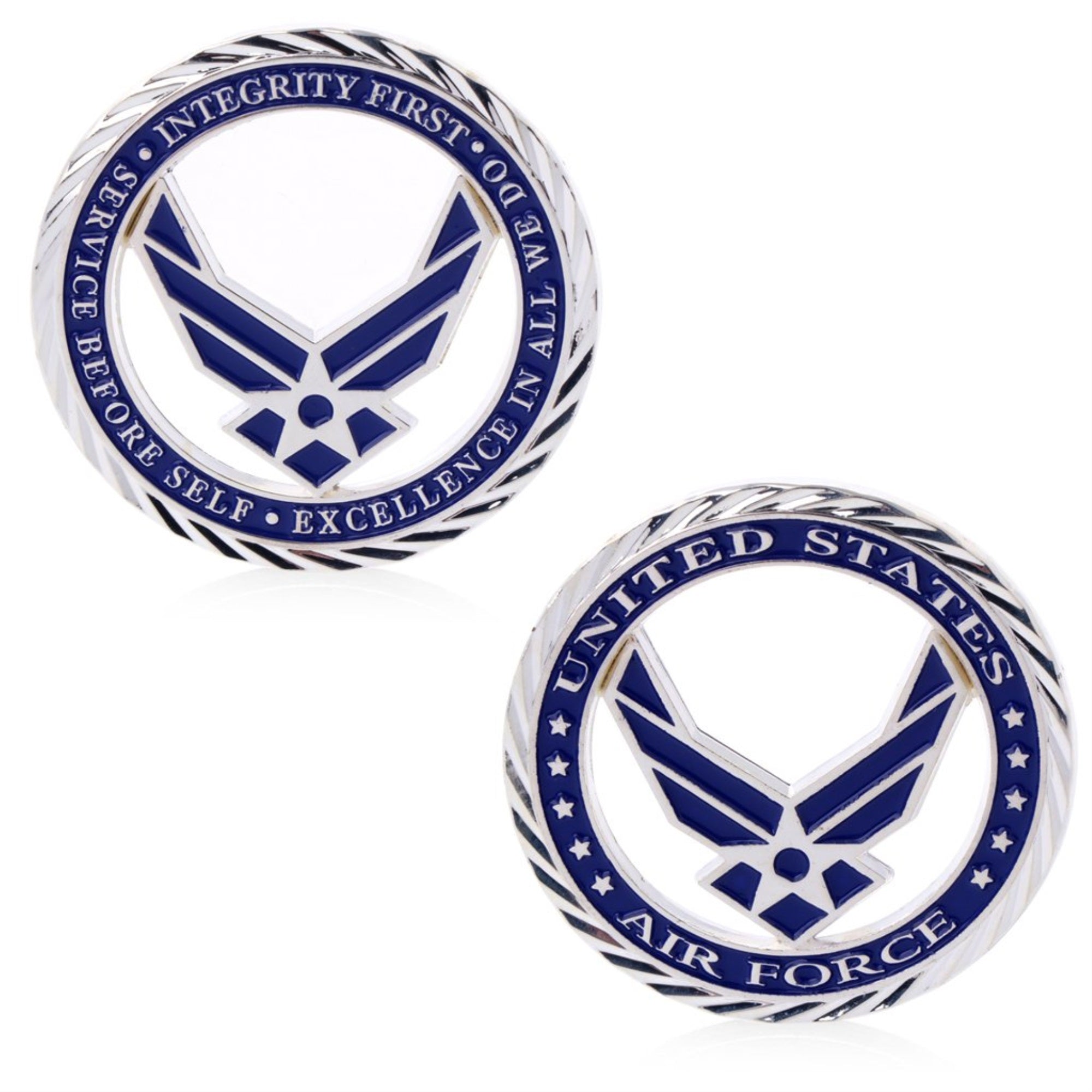 United States Air Force Integrity First Service Before Self and Excellence In All We Do Silver Plated Coin